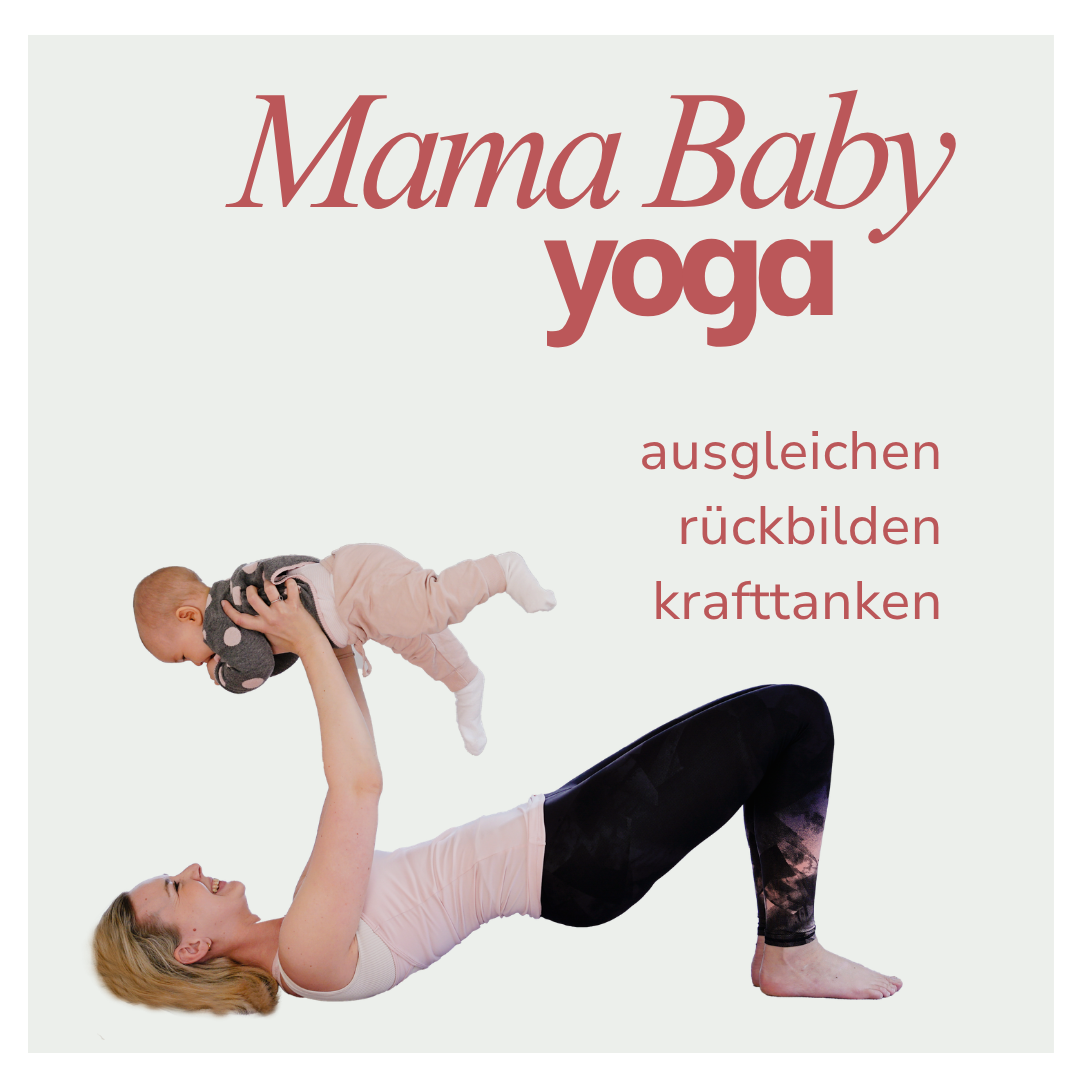 Mama mit Baby in Yogapose