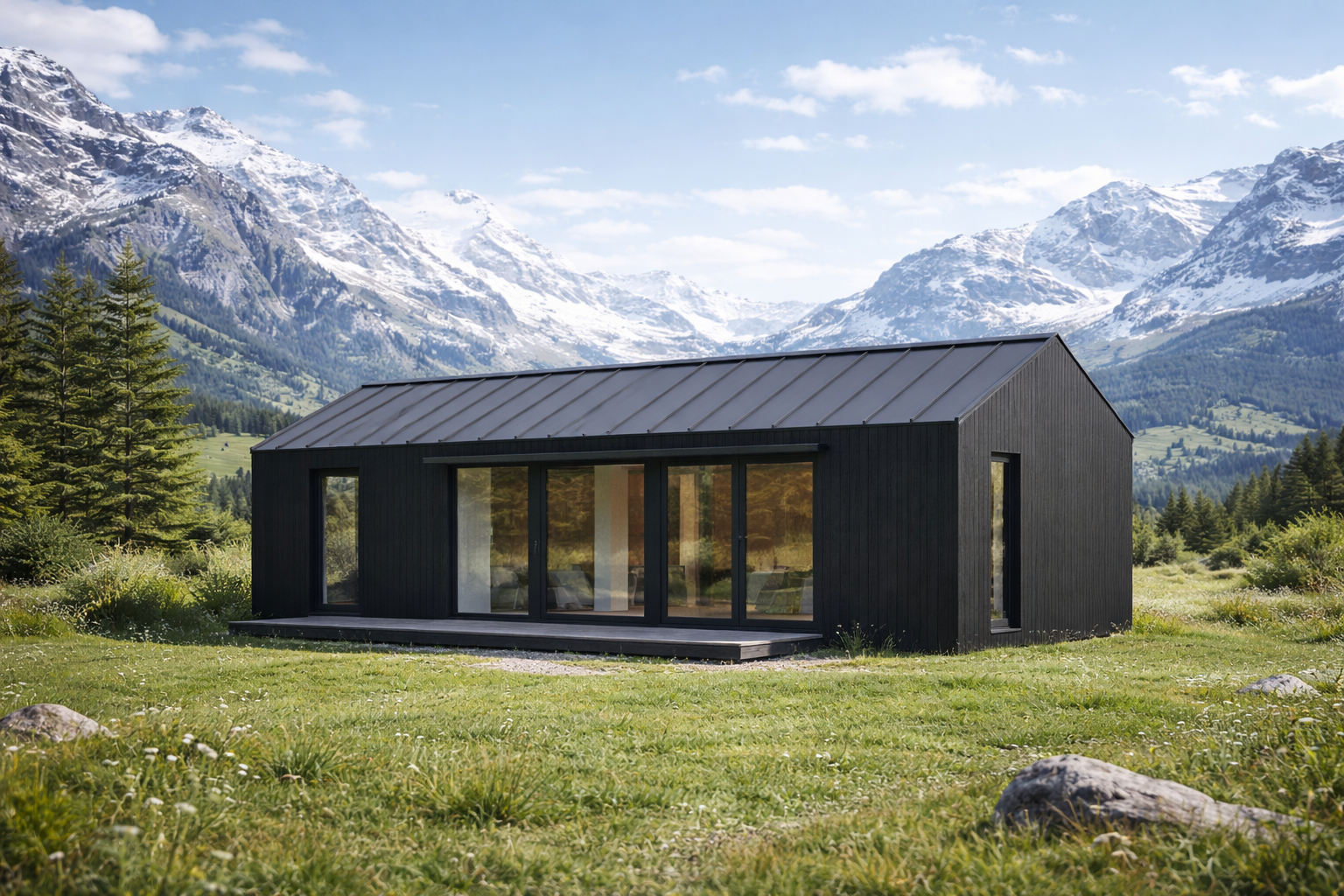 An image of compact scandinavian house