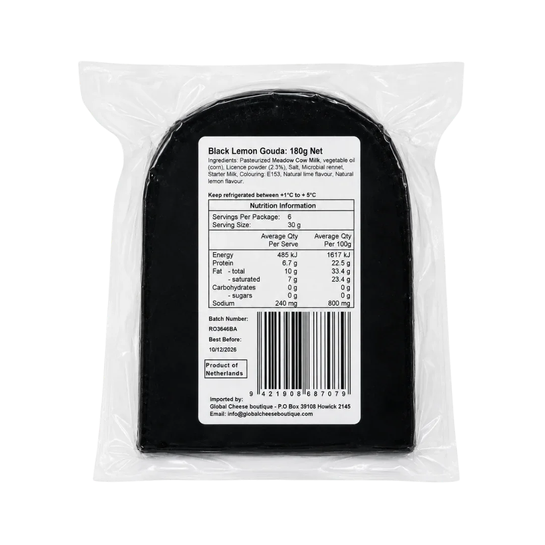 Black Lemon gouda cheese pack back_Global Cheese Boutique.webp