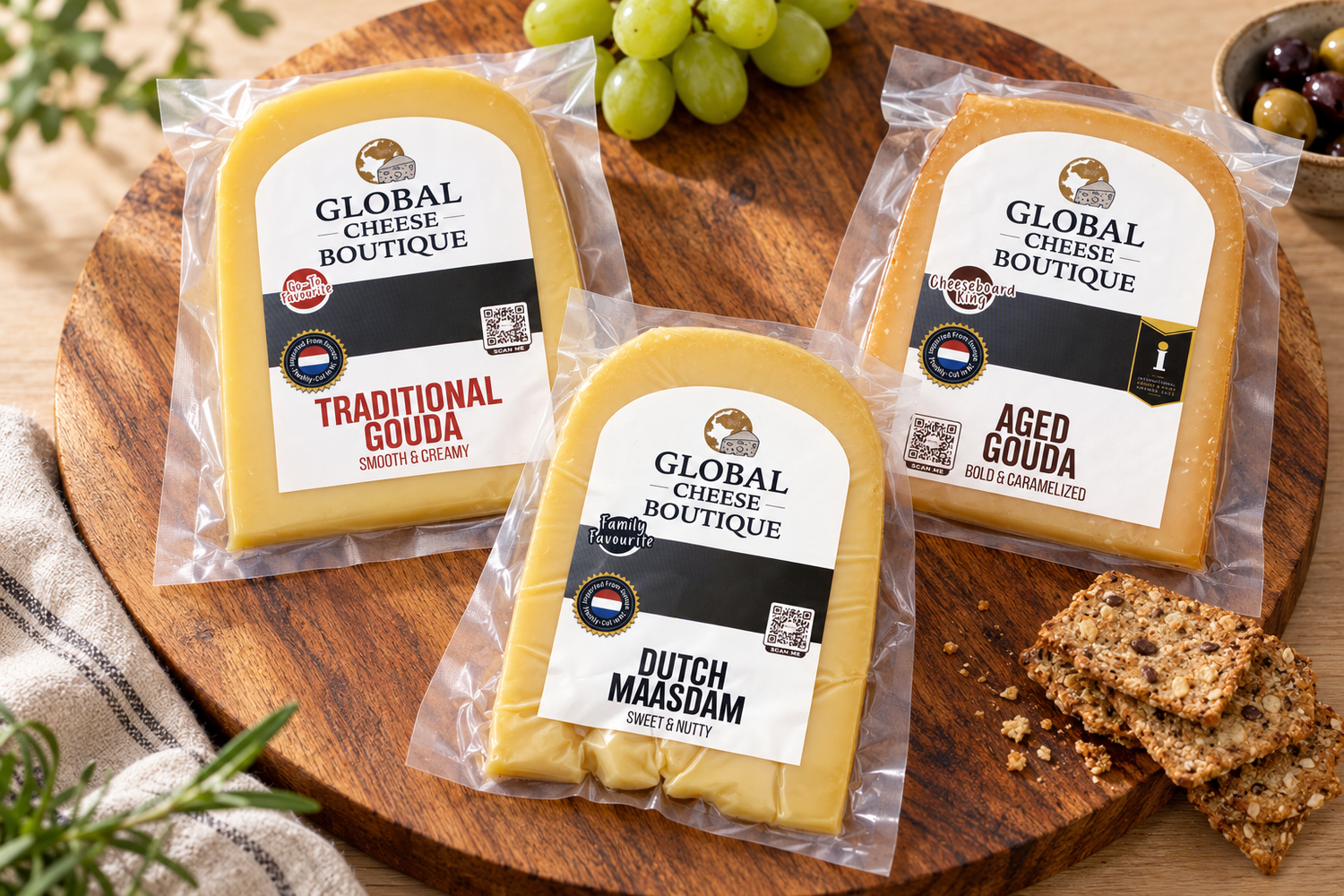Example Build Your Own 3 cheese selection; choose your own cheeses