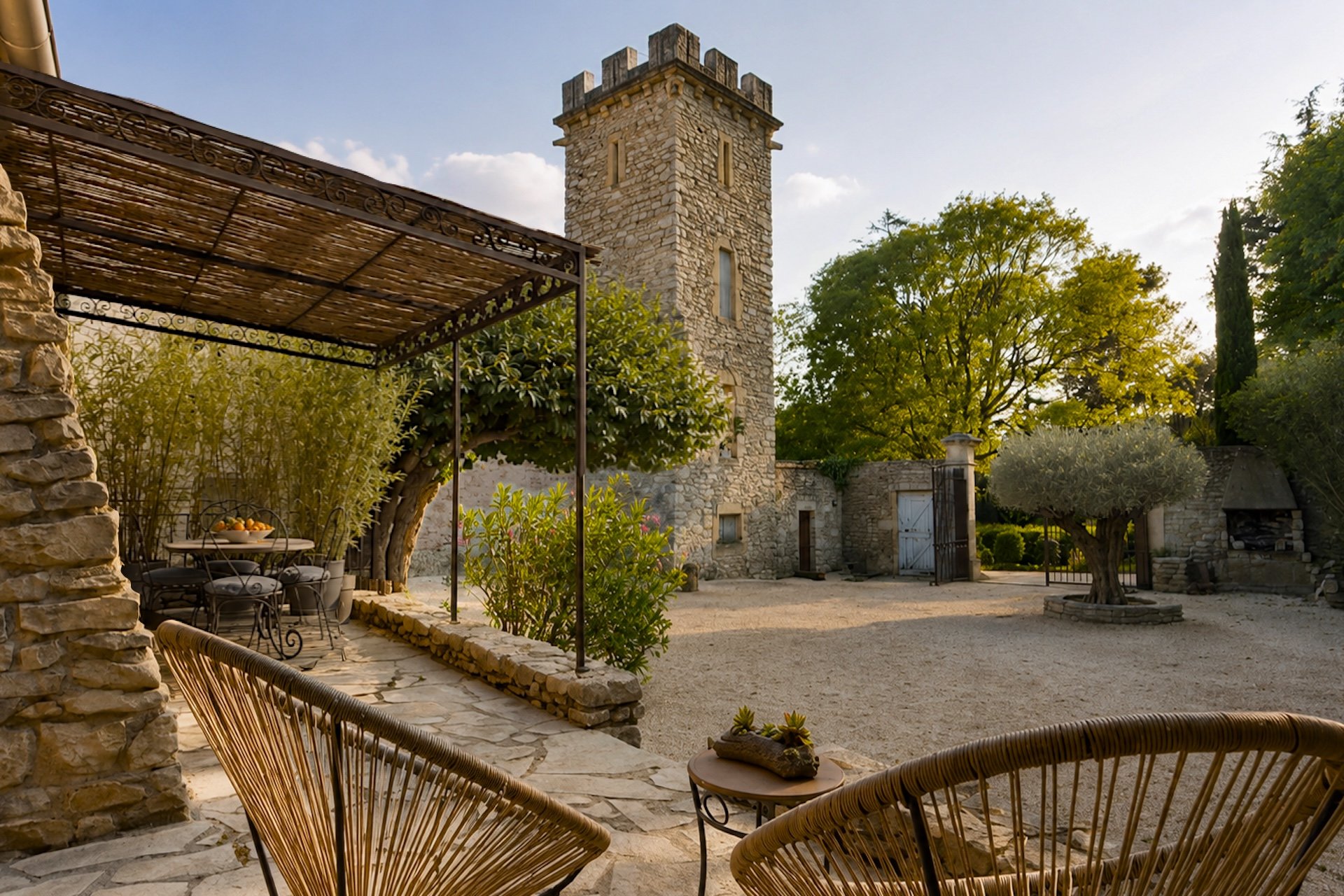 Luxury accommodation in a château estate with swimming pool