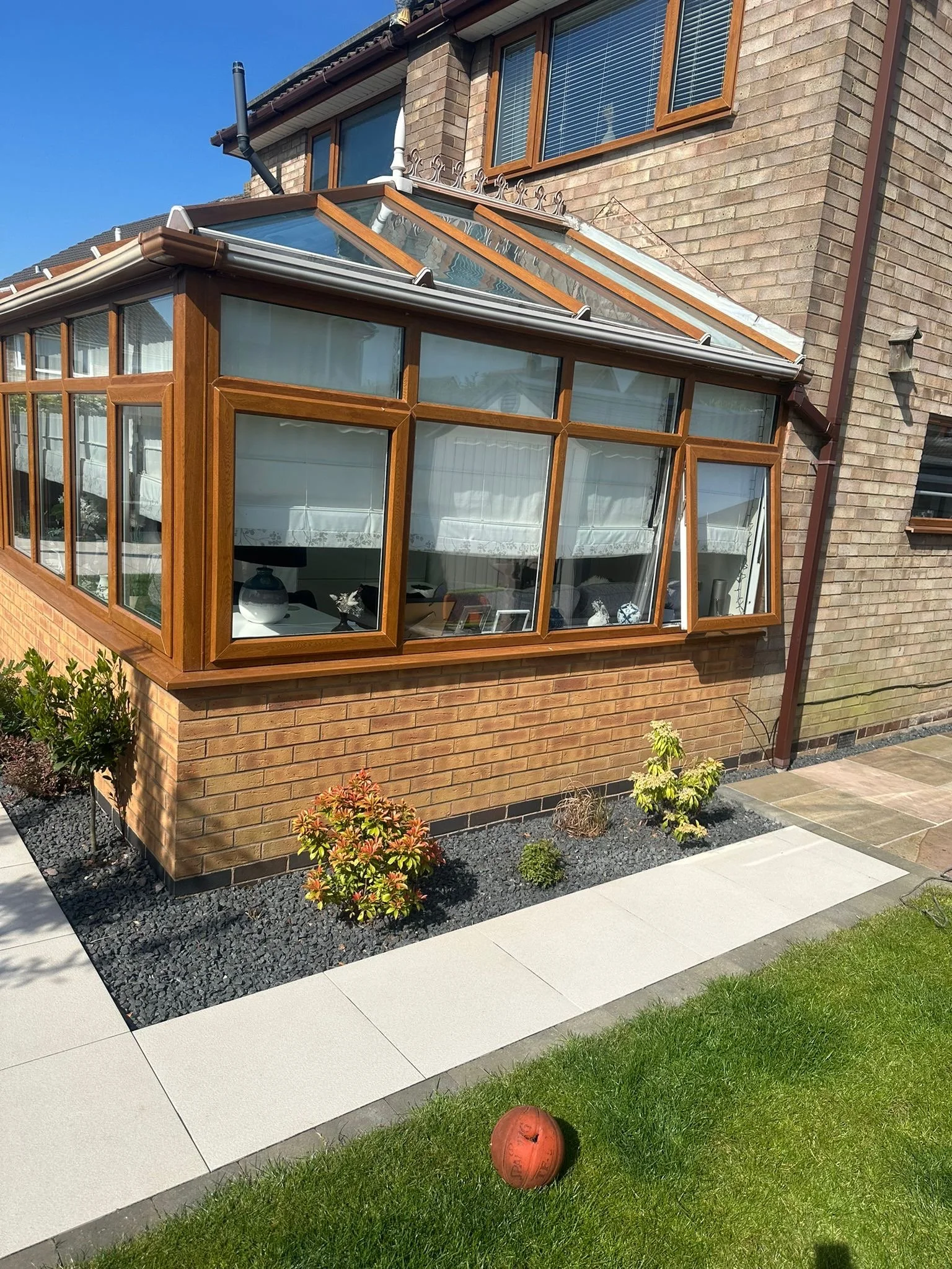 A conservatory roof prior to fitting our thermal roof system.