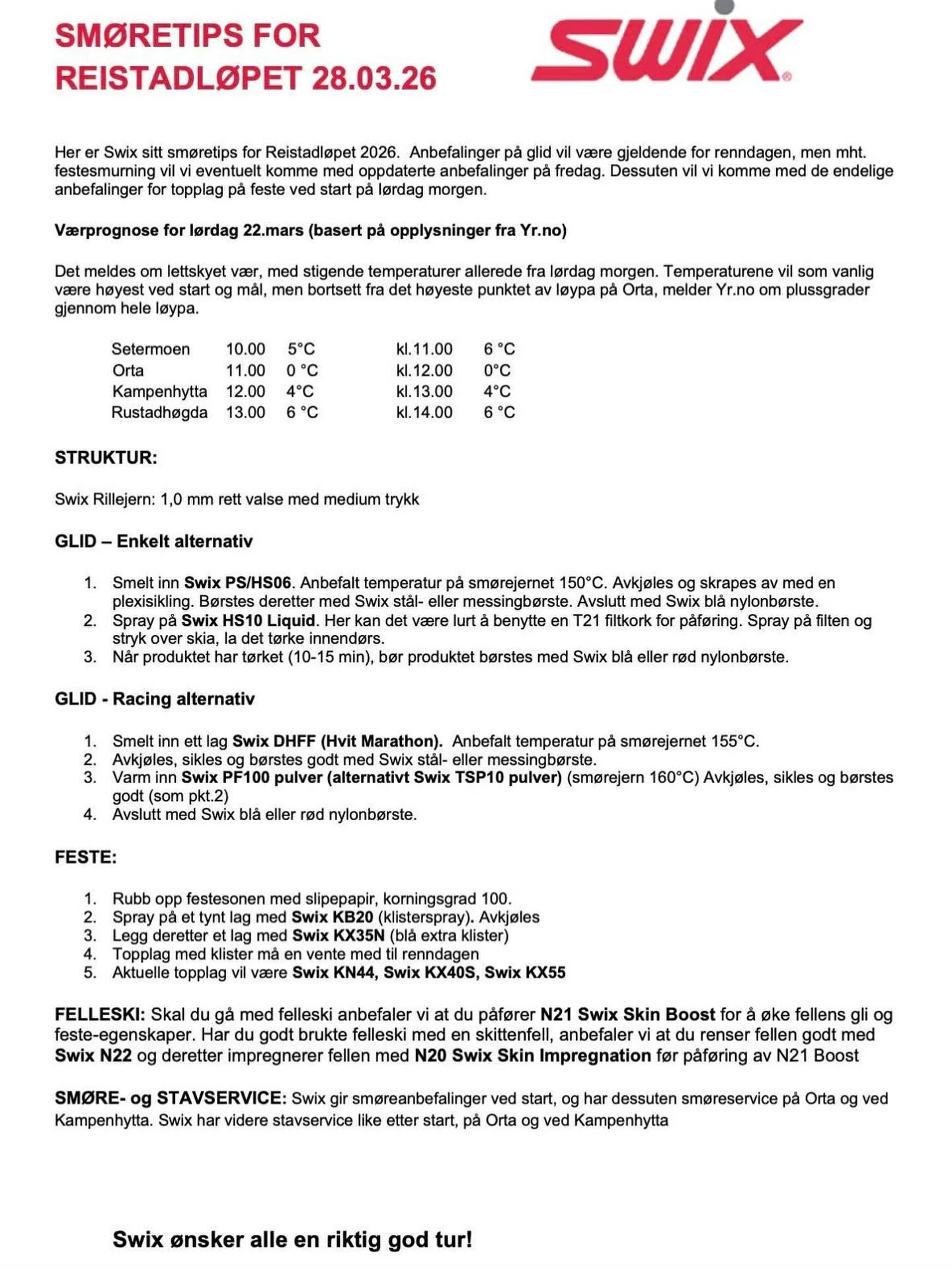 Sm&oslash;retips fra @swix_racing 🤝🏼