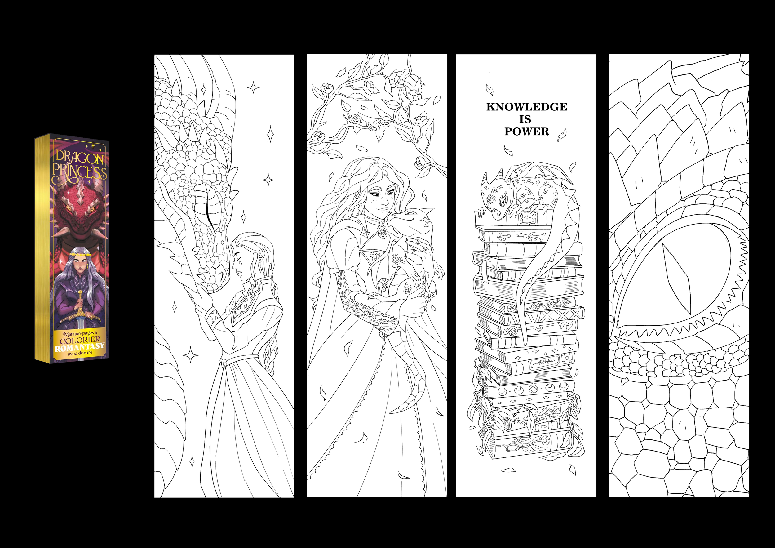 Bookmarks on the theme “Dragon Princess” for Fleurus Editions. 2025
