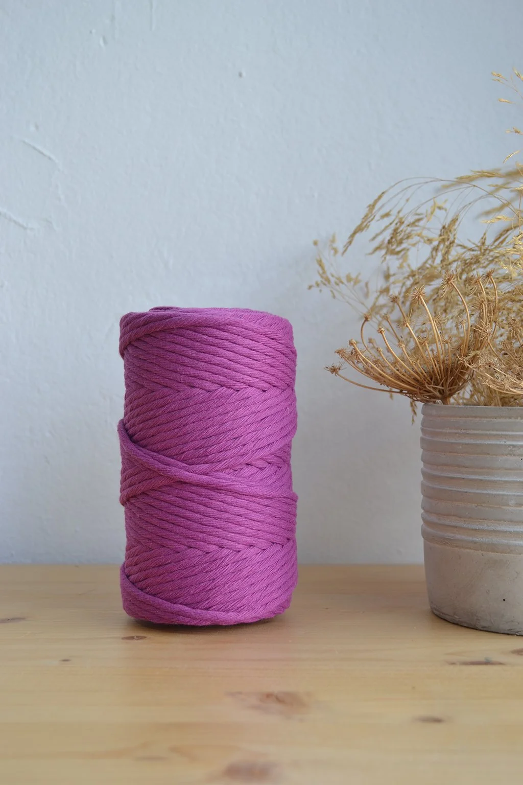 5mm μονοκλωνο βαμβακερό σχοινί μακραμε magenta ματζέντα φουξια.jpg