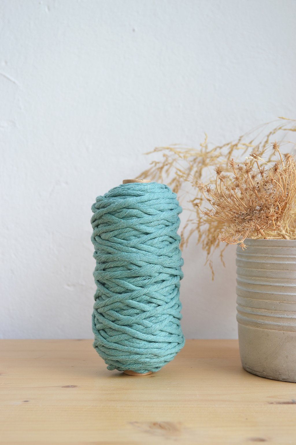 3mm μονοκλωνο βαμβακερό νήμα πράσινο μέντα seafoam mint μακραμέ.jpg