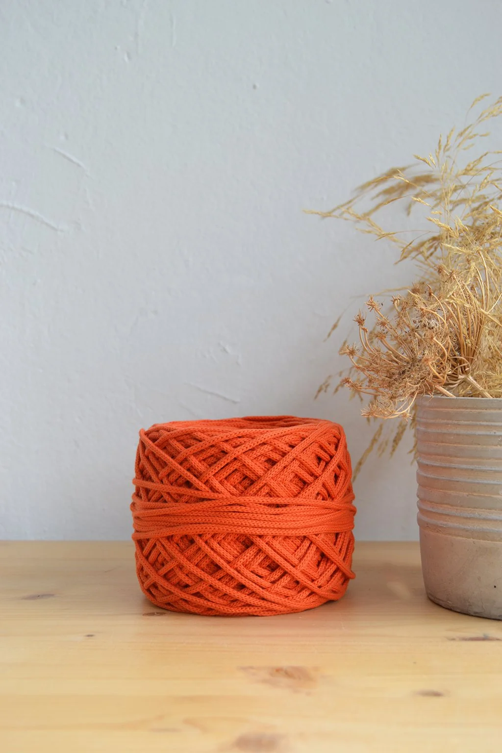 3mm πορτοκαλί orange πλεκτό βαμβακερό κορδόνι τσάντες βελονάκι μακραμέ.jpg