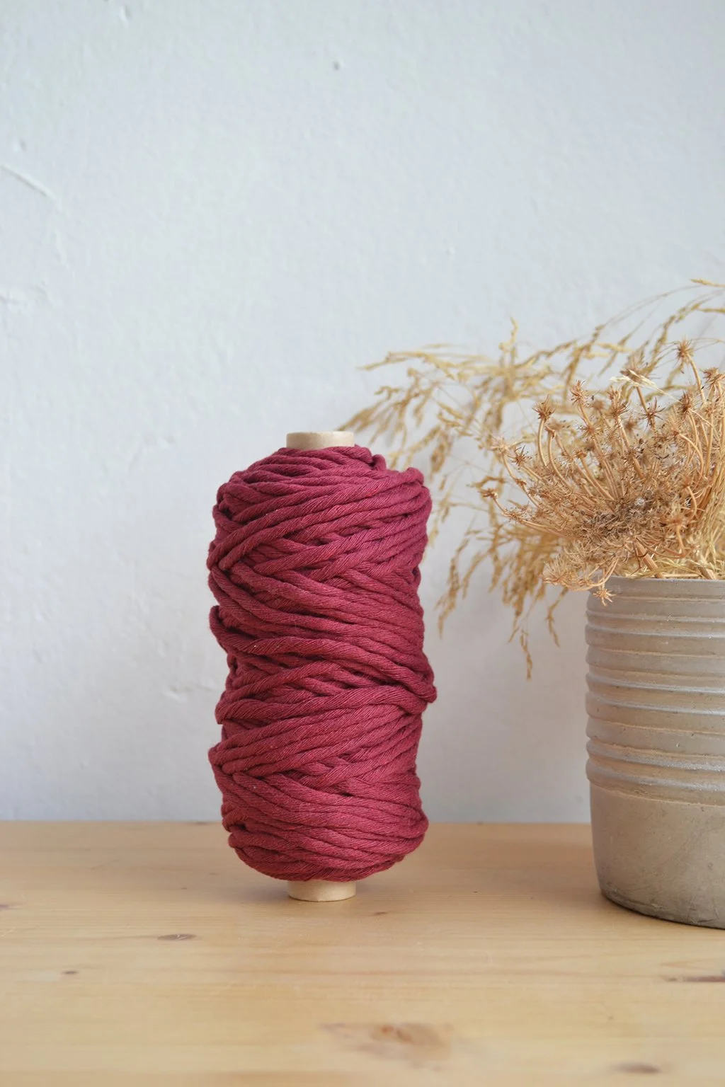 3mm μονοκλωνο βαμβακερό νήμα μπορντό μακραμέ burgundy.jpg