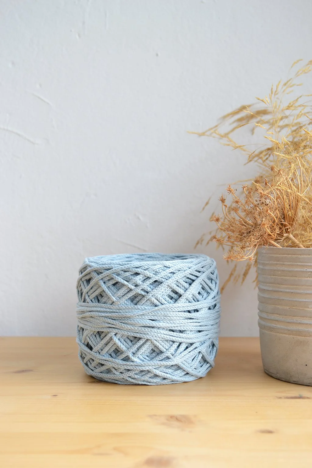 3mm γαλάζιο pale blue πλεκτό βαμβακερό κορδόνι τσάντες βελονάκι μακραμέ.jpg