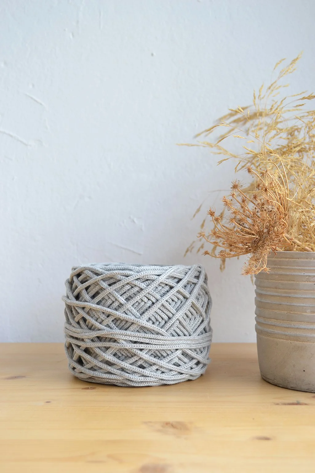 3mm grey gray γκρι πλεκτό βαμβακερό κορδόνι τσάντες βελονάκι μακραμέ.jpg