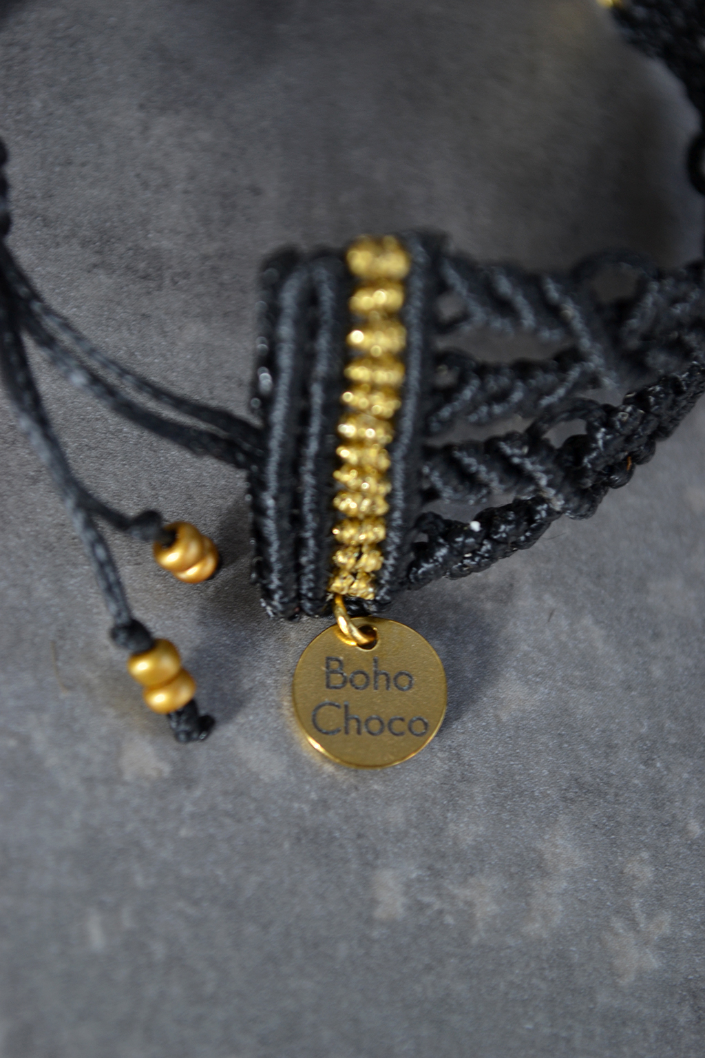 μακραμε βραχιολι μποχο μπρονζέ  χάντρες αξεσουαρ καλοκαιρινο παραλιας μαυρο χρυσο statement boho macrame bracelet bronze beads gift beach summer accessory golden black festival 3.png