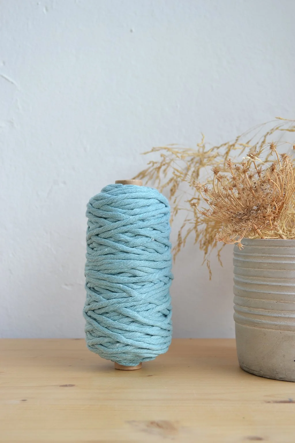 3mm μονοκλωνο βαμβακερό νήμα sage ευκάλυπτος πράσινο γκρι μπλε μακραμέ.jpg