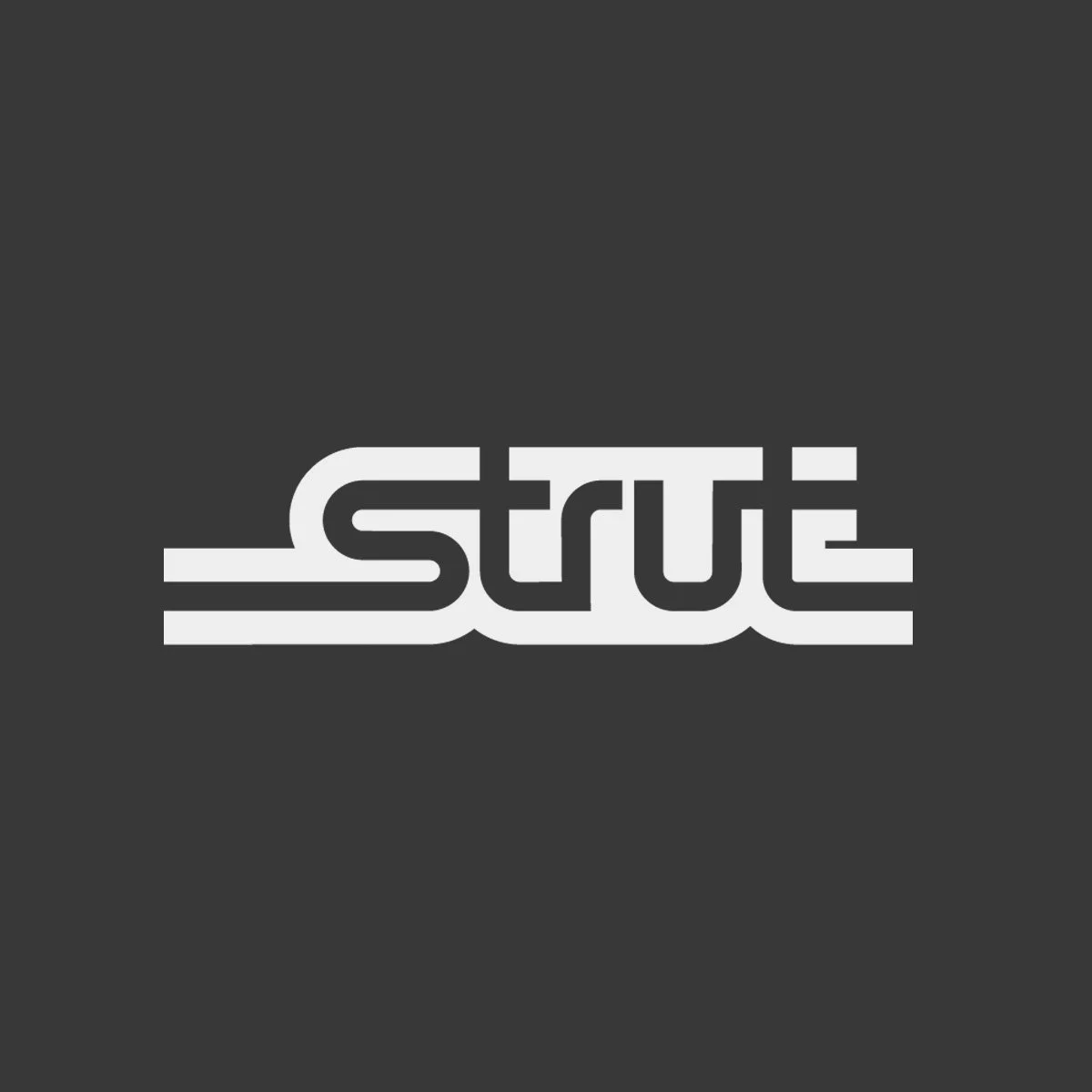 Stylized logo with the word 'strut' in white on a dark background.