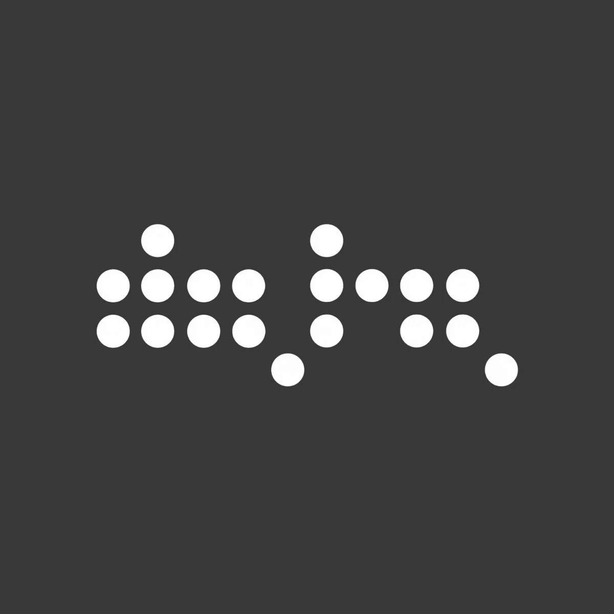 Braille alphabet spelling out the word 'data' on a gray background.