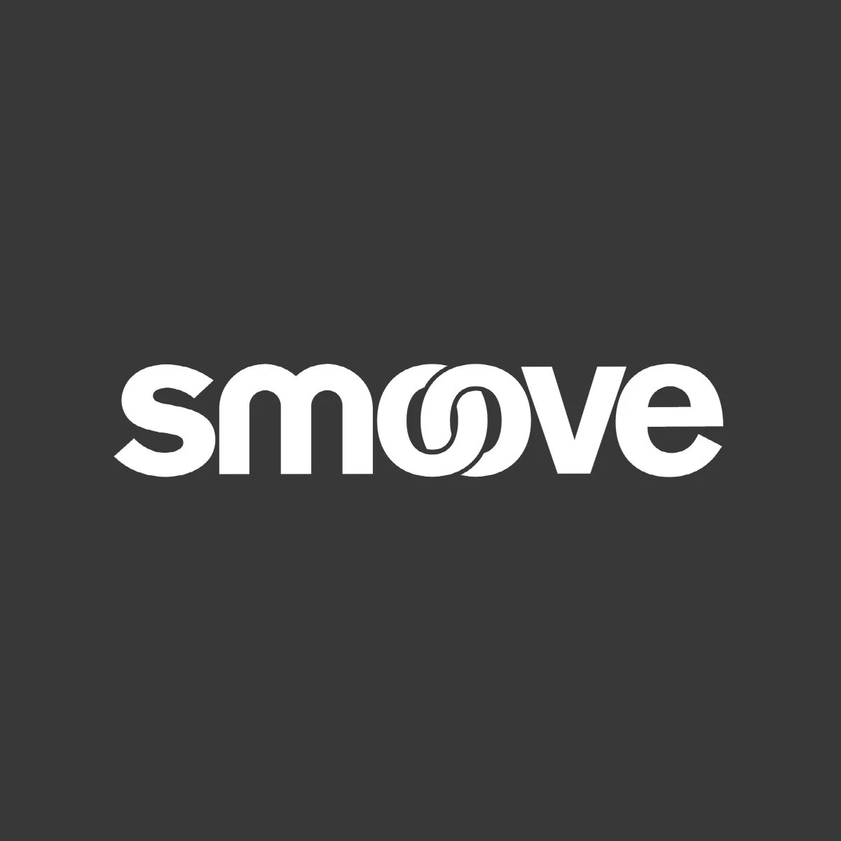 The word "smove" written in white text on a dark gray background, with a stylized 'o' that appears to be a swirl or a double 'o'.
