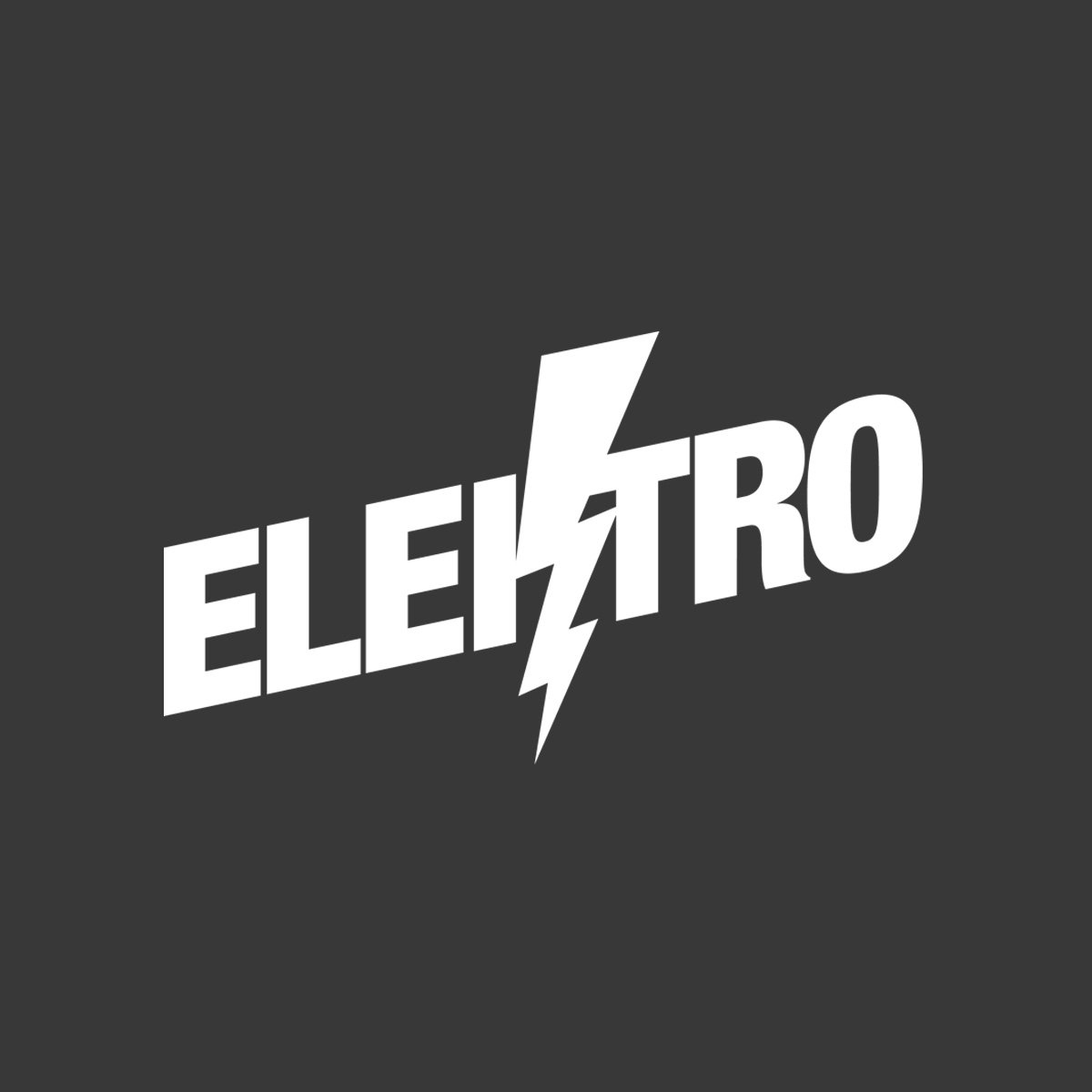 Black and white graphic with the word "ELEKTRO" and a lightning bolt symbol.