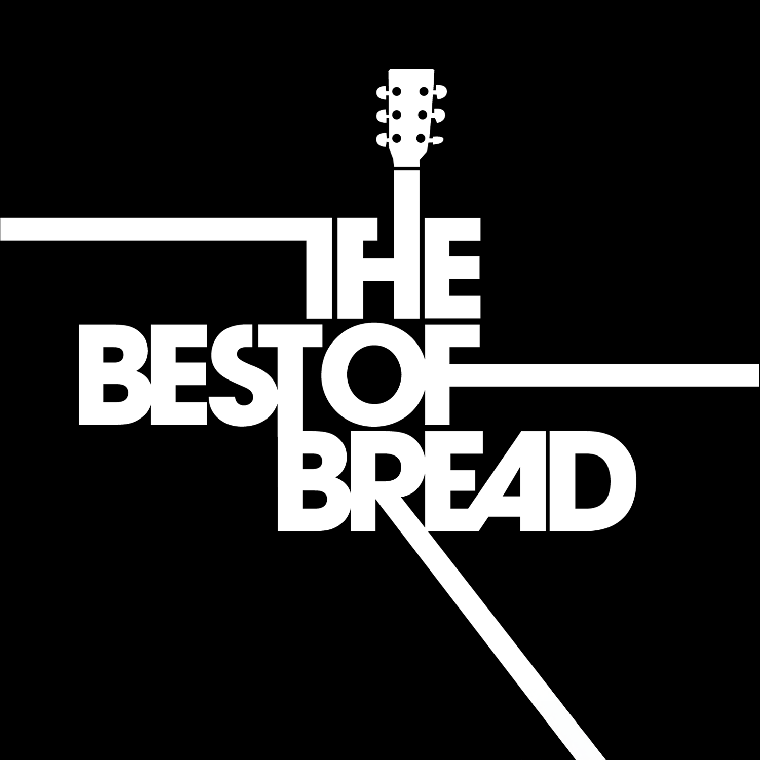 Black and white graphic with the text 'The Best of Bread' arranged around a guitar silhouette.