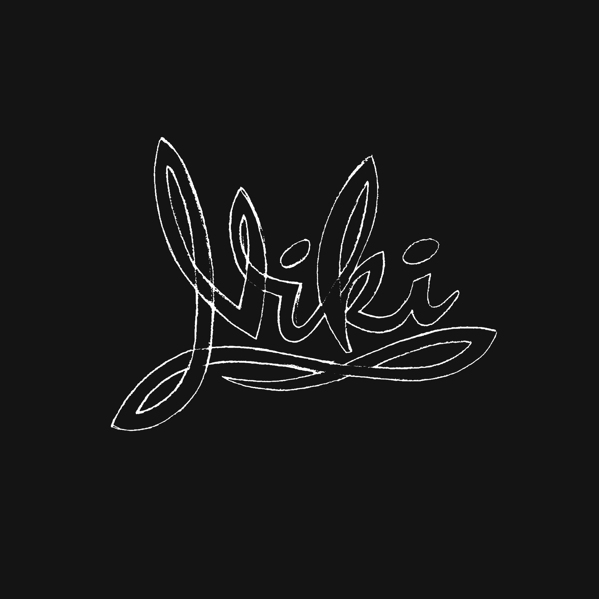 White neon-style text spelling 'Niki' with decorative leaf-like accents on a black background.