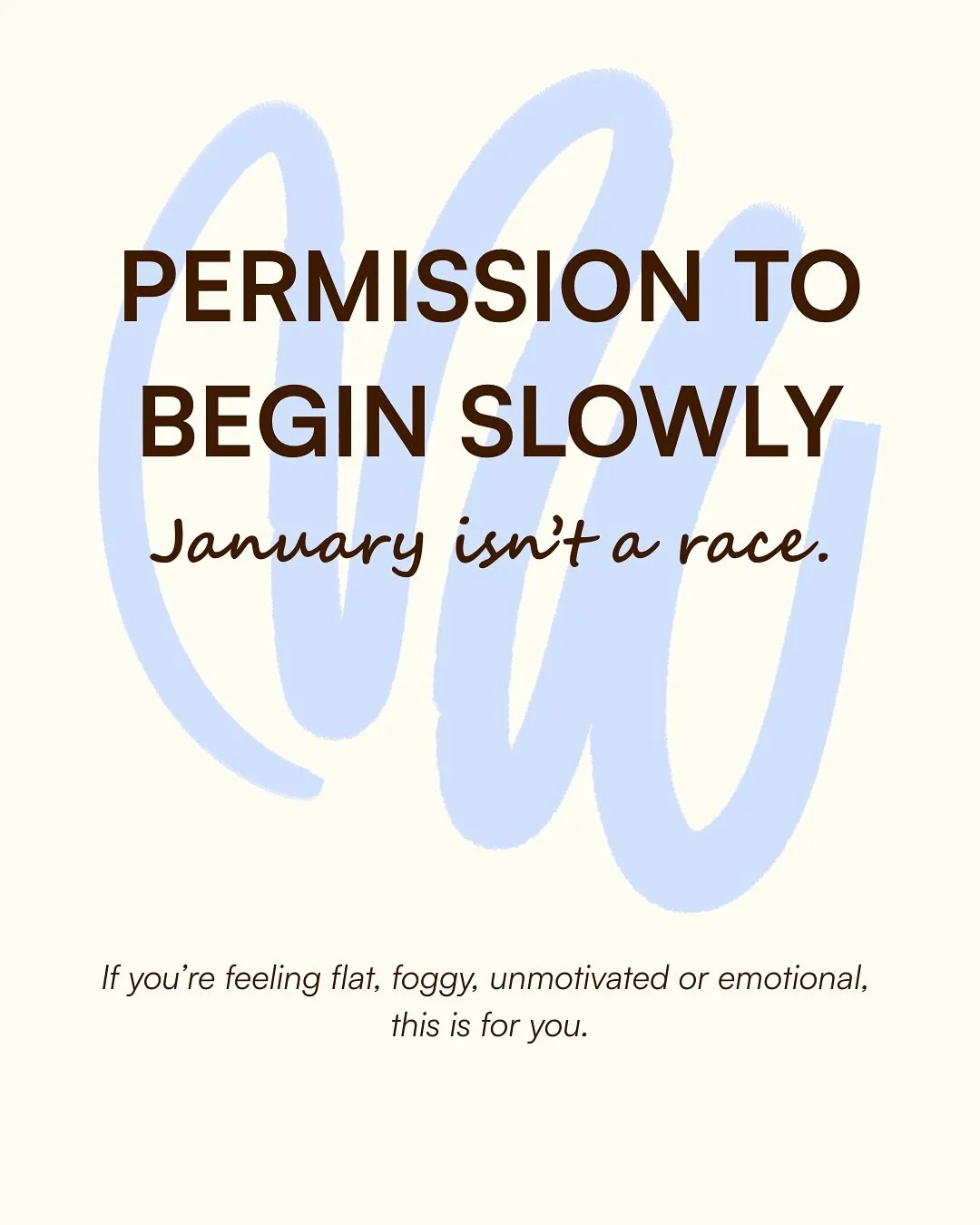 Permission to begin slowly
January isn&rsquo;t a race.

If this time of year feels heavier than you expected, you&rsquo;re not alone 🤍
The holidays end, routines return, and suddenly we&rsquo;re meant to be motivated, clear, and ready to go.

But fo