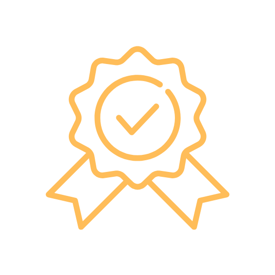 Symbol für Qualität oder Zertifizierung mit einer Checkmark in einem Badge