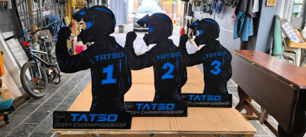 Custom laser cut and CNC bent steel motorsport trophies. Durable, precision-made awards with bold designs — perfect for racing events and competitions.