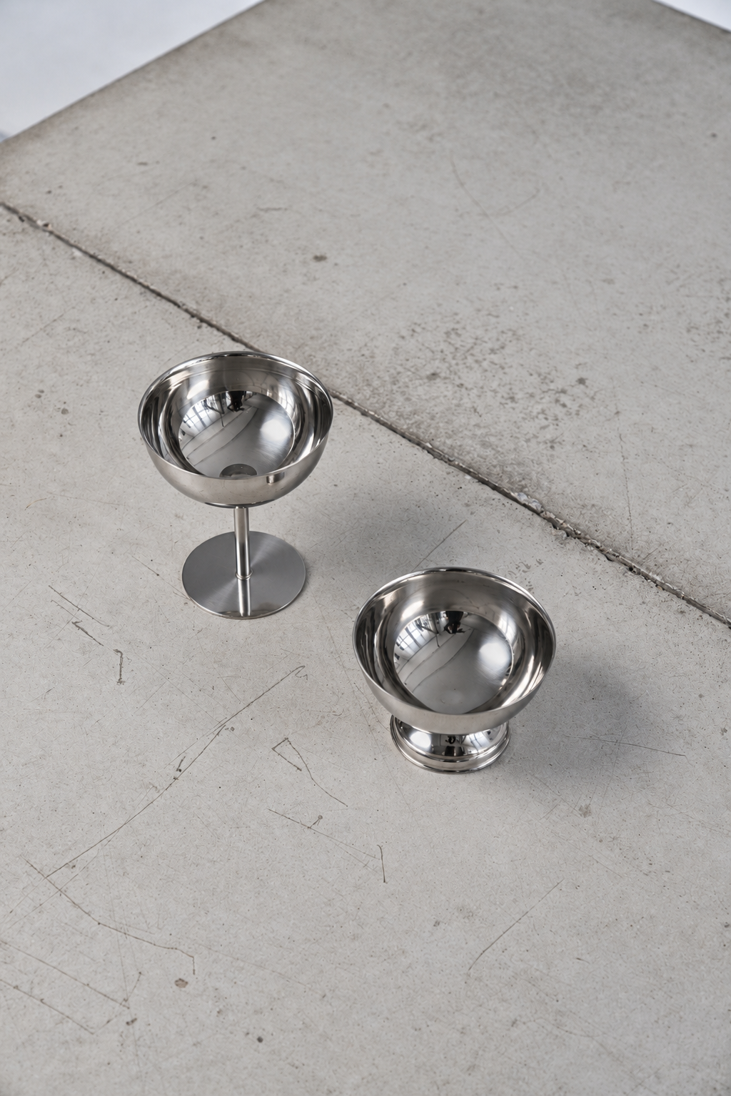 Silver-toned vases