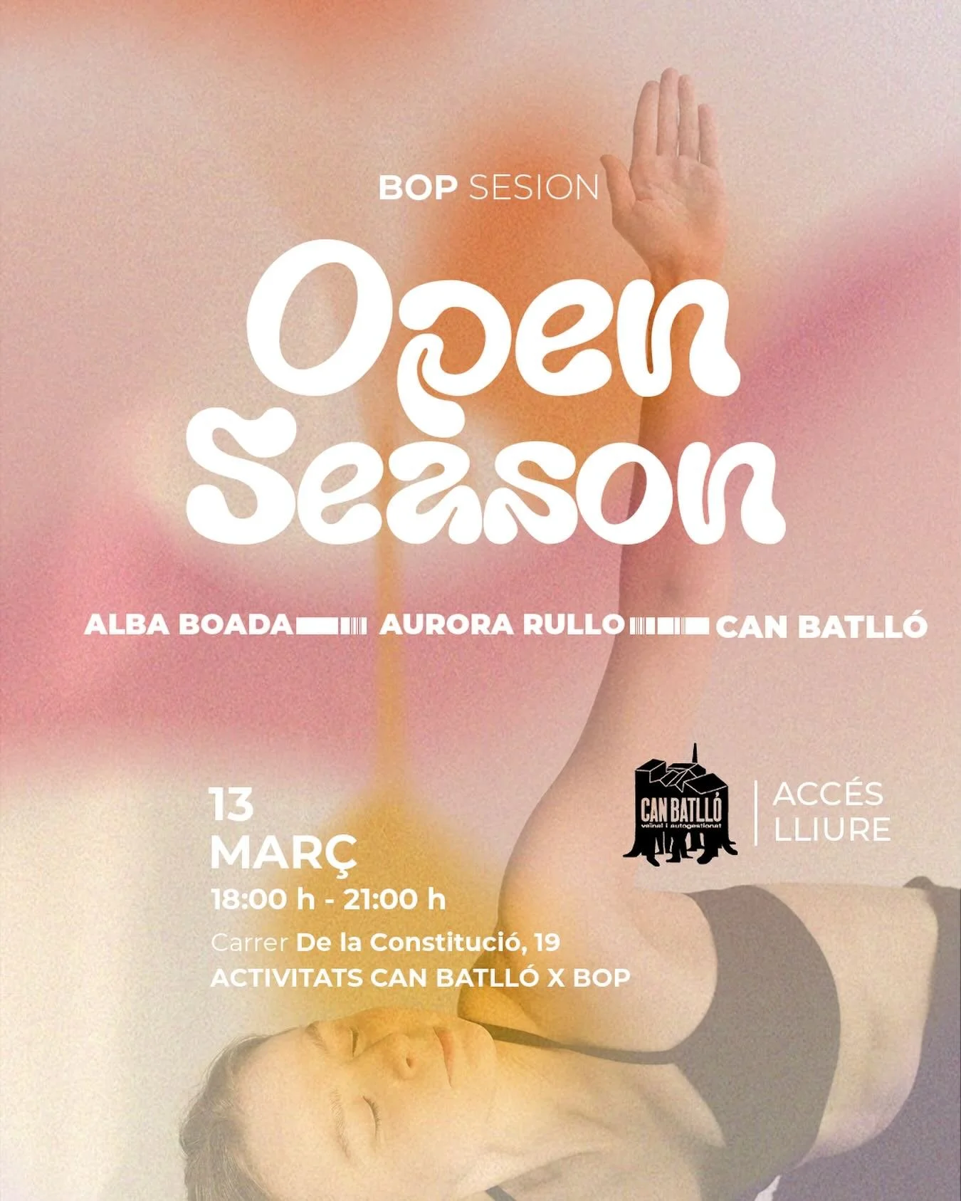 ✨ Pilates en comunitat ✨
Una tarda per moure el cos, compartir i viure l&rsquo;art en col&middot;lectiu.

Comen&ccedil;arem amb una classe oberta de pilates guiada per Alba (@alignedbyalba ), nou membre de la comunitat BOP 🤍, pensada per activar-nos