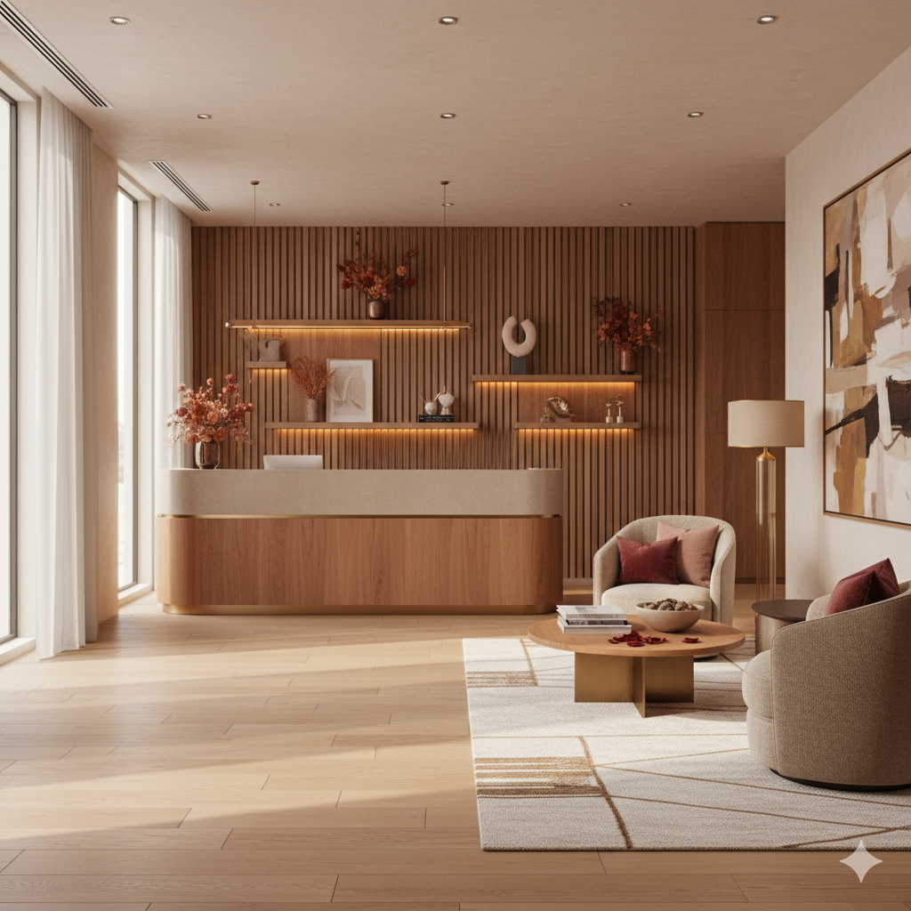 Aménagement d’un espace professionnel à Paris par M.Lux Interior — bureaux, restaurant ou showroom au design soigné et accueillant