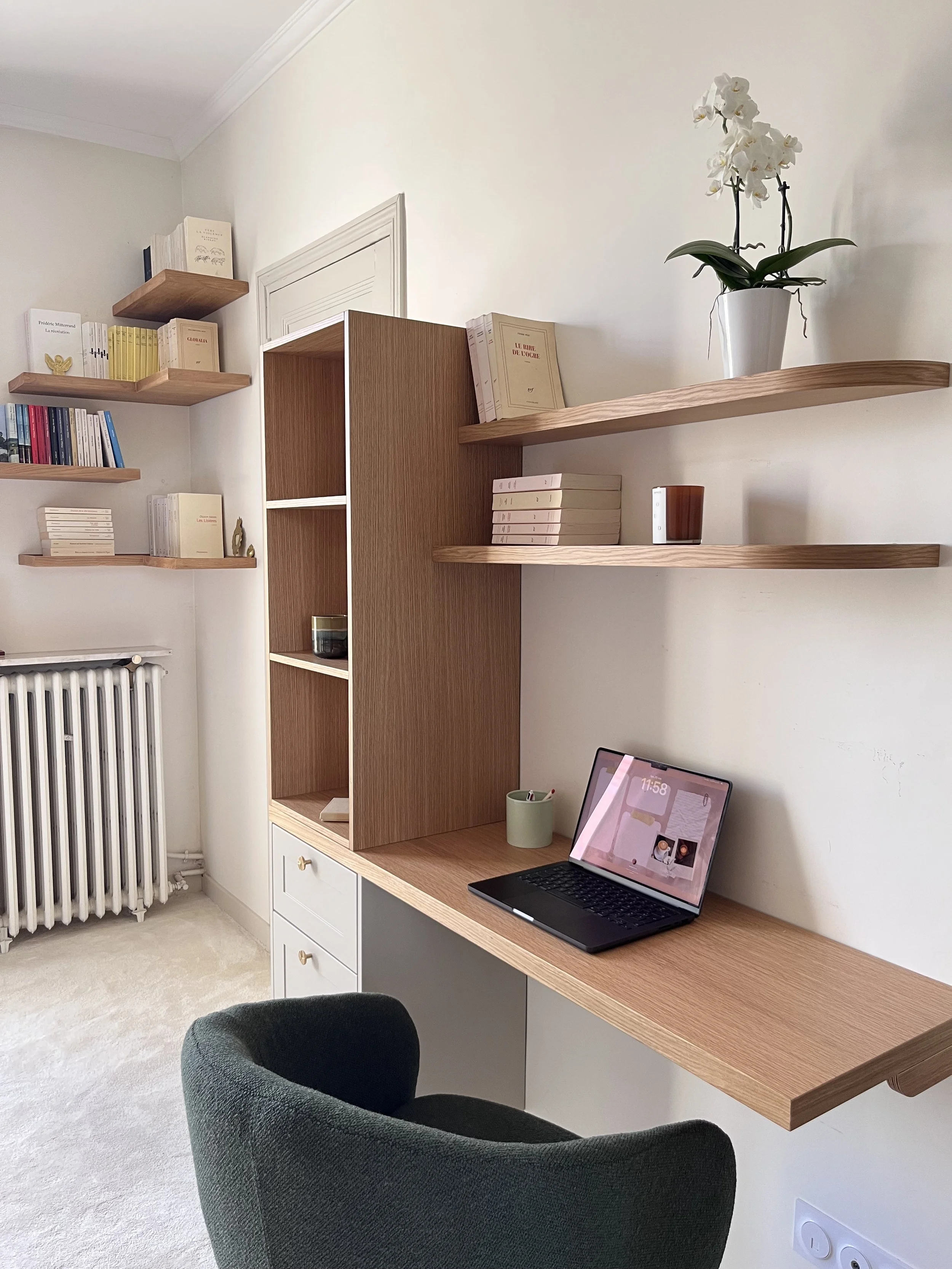 Etagères et espace bureau - projet Chaville - M.Lux Interior