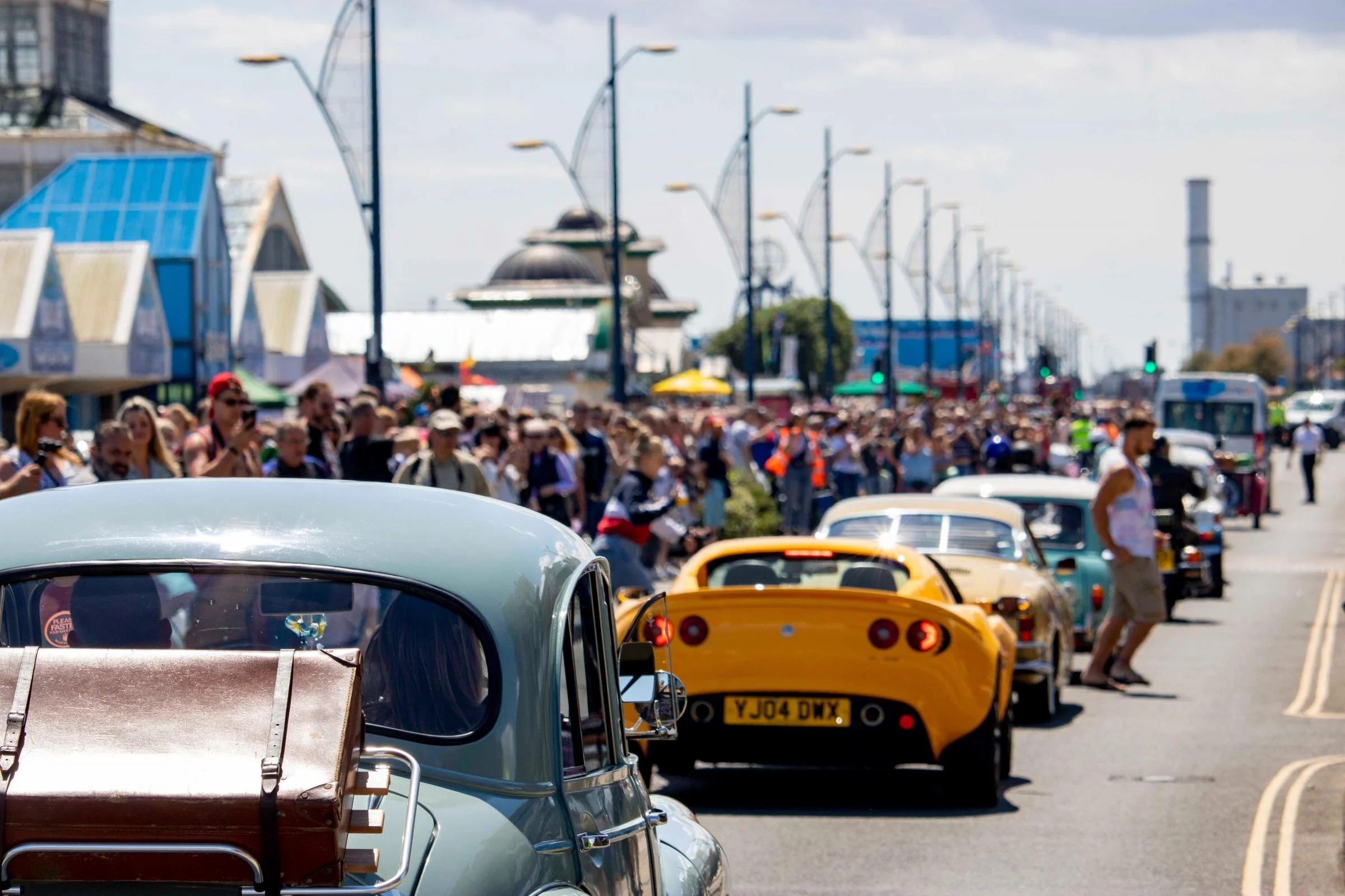 Wheels Festival in Great Yarmouth with vintage and sports cars