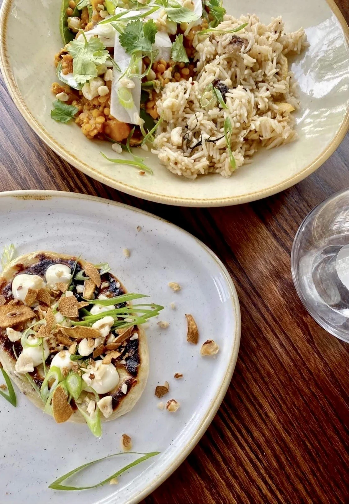 Main dishes served at Andover House Hotel with rice, vegetables and flavour