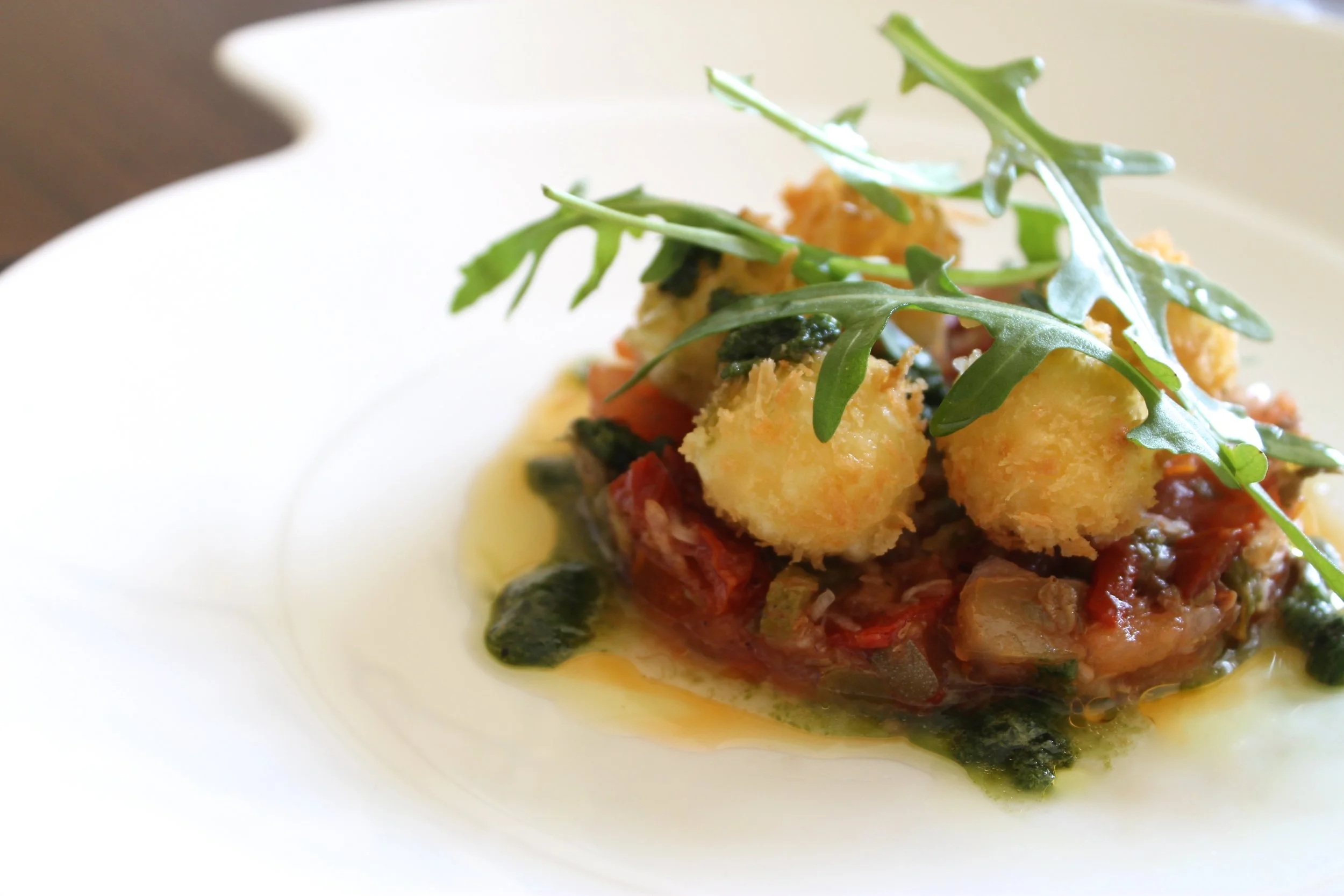 Freshly prepared croquettes and vegetables served at Andover House Restaurant in Great Yarmouth