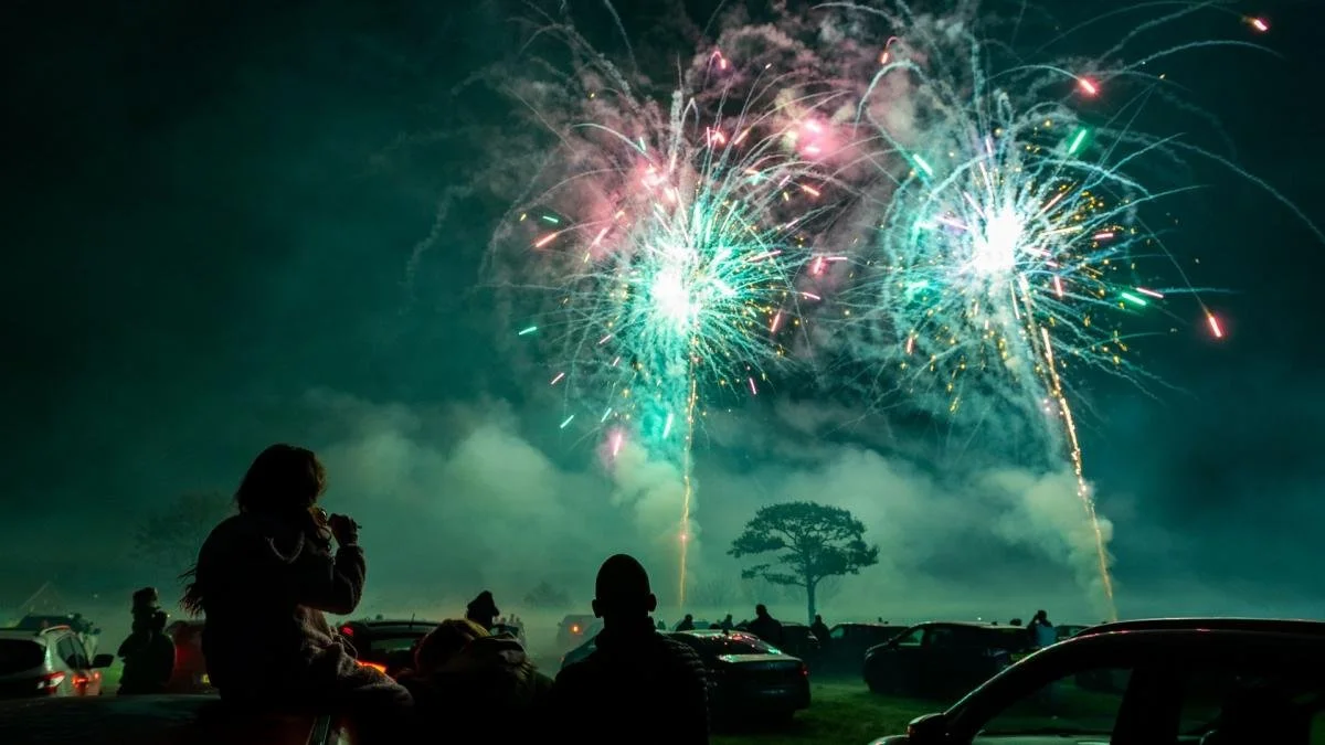 Fireworks display on Great Yarmouth Beach Norfolk