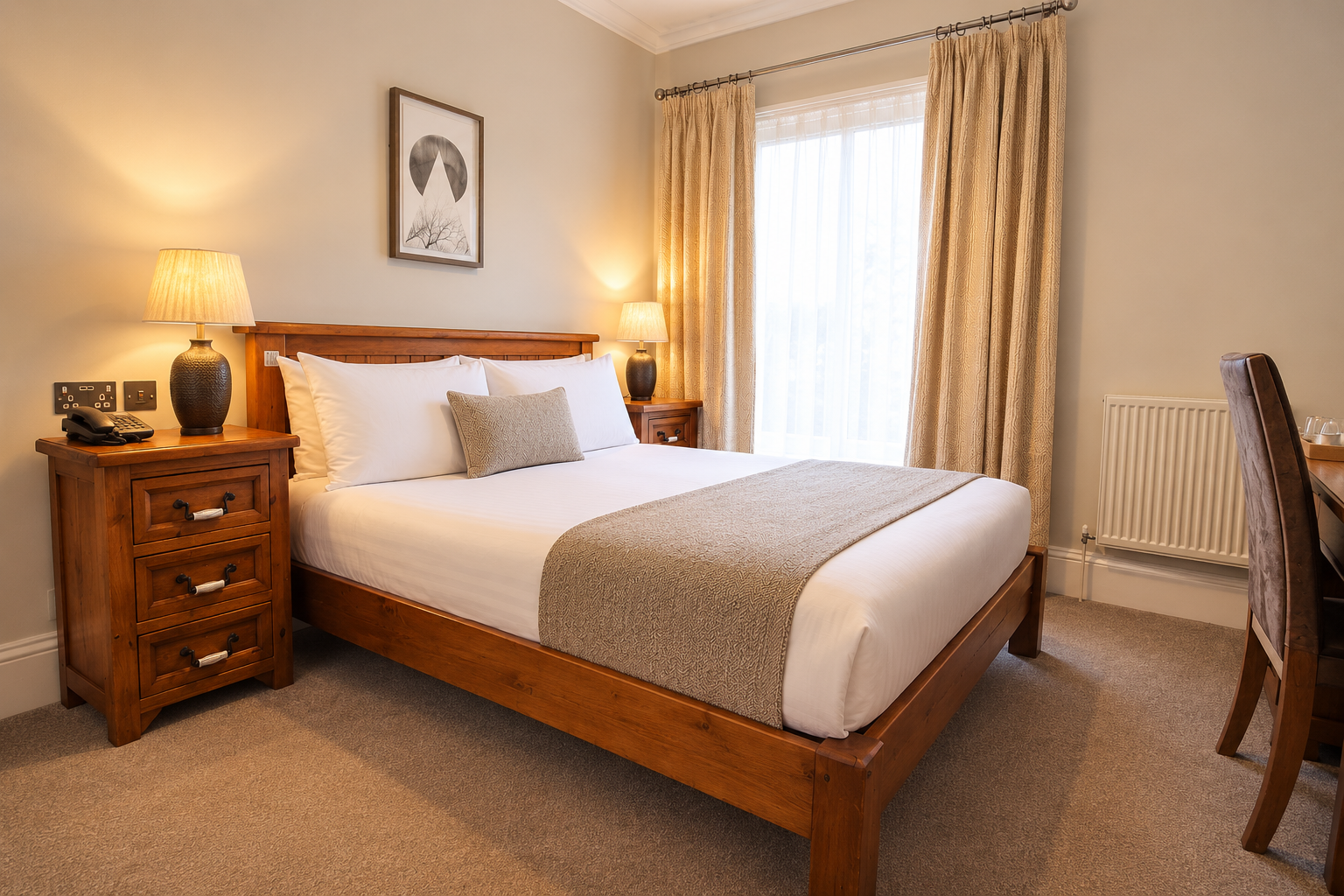 Small double room at Andover House Hotel in Great Yarmouth with comfortable double bed and seating area