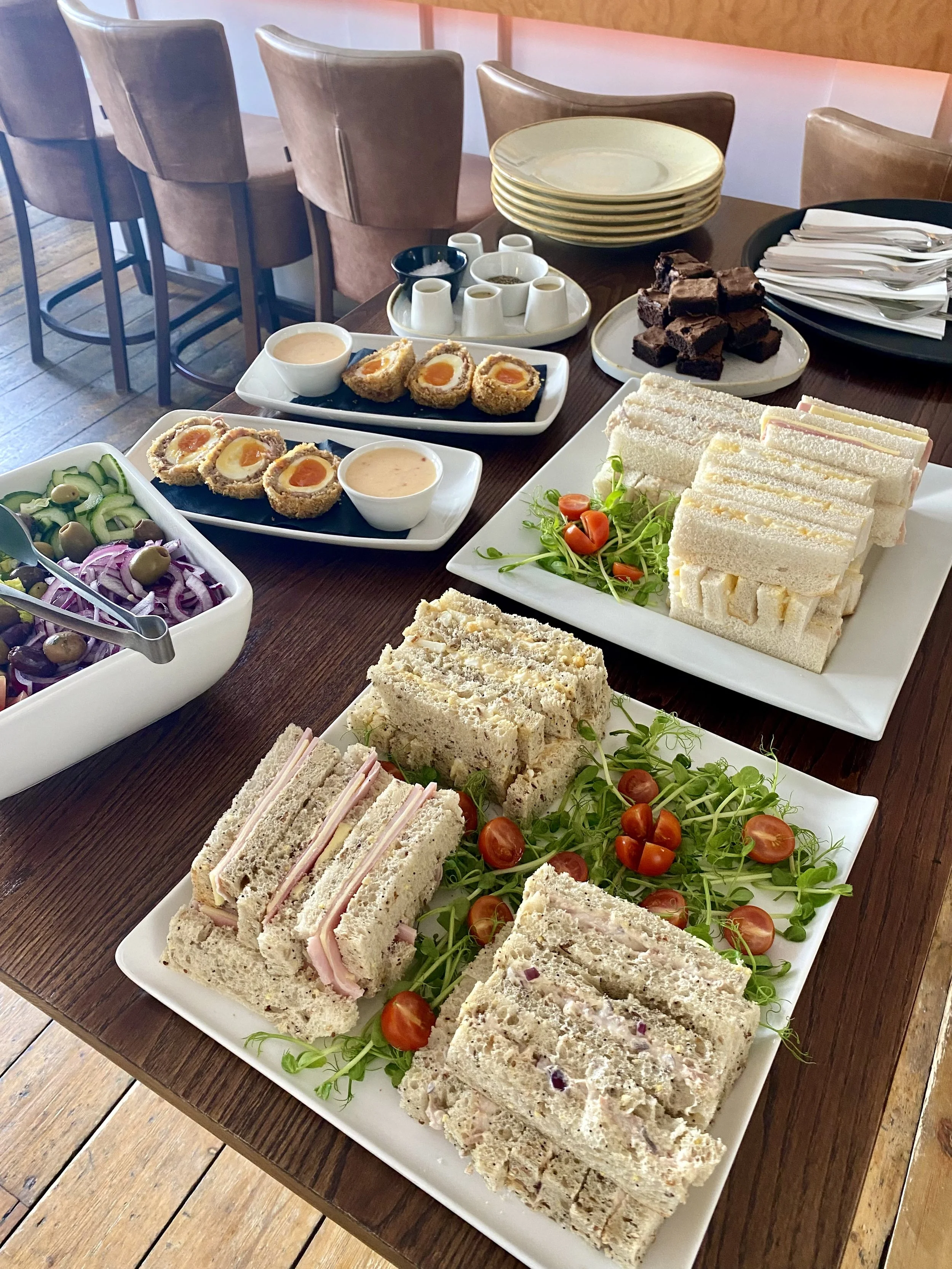 Buffet dishes freshly prepared for a meeting at Andover House in Great Yarmouth