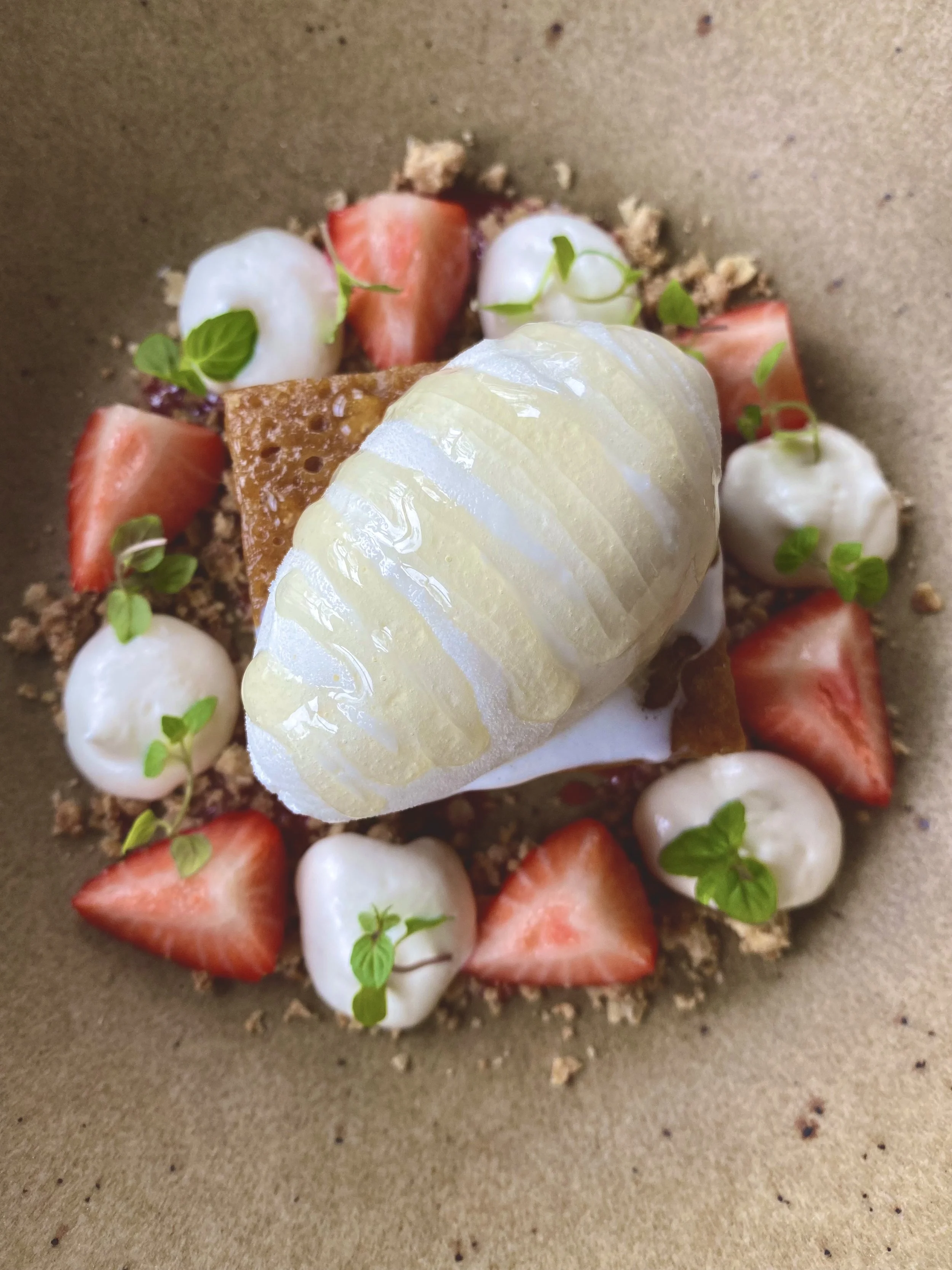 Modern British dessert served at the Andover House Restaurant in Great Yarmouth - Norfolk Honey Cake