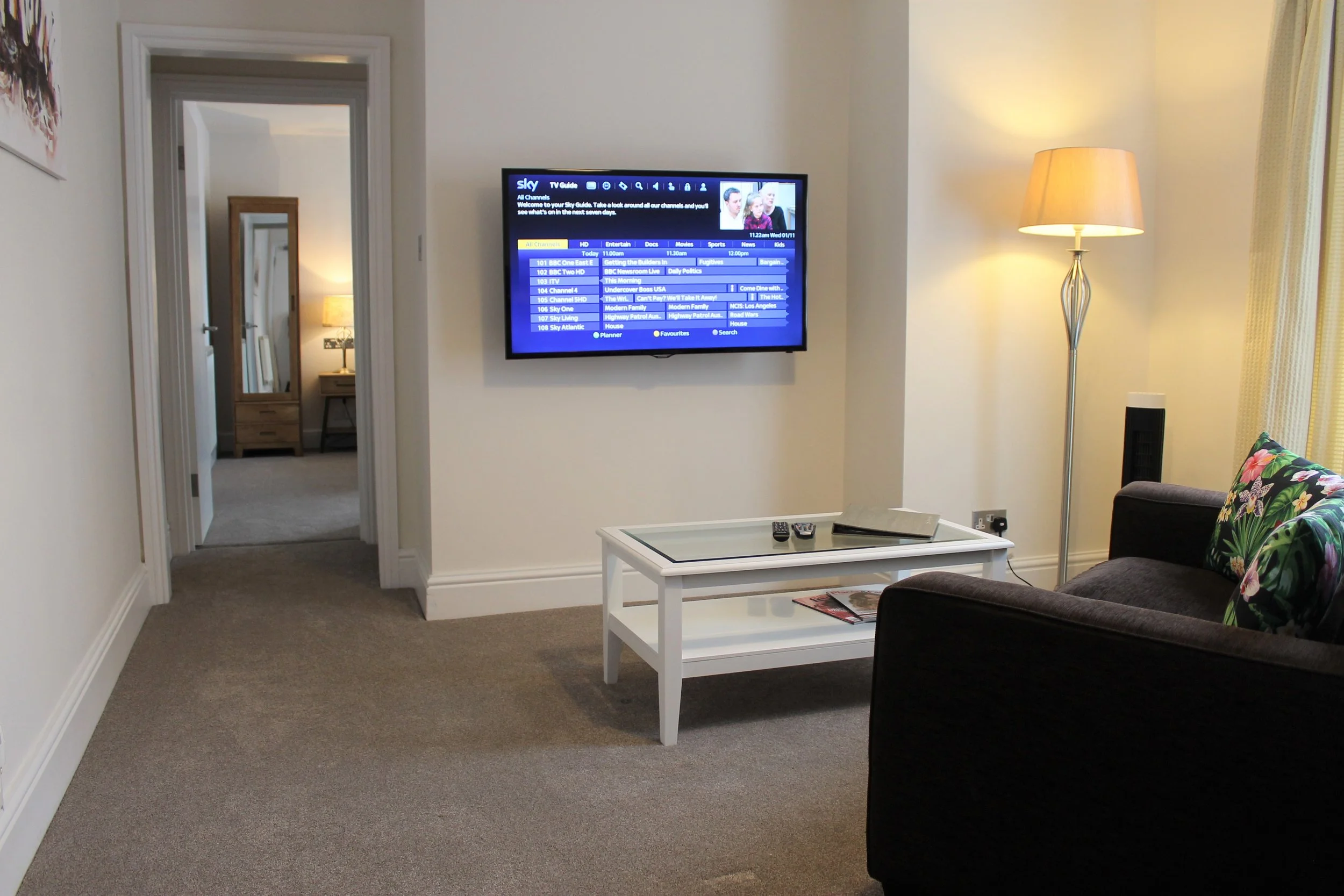 Private lounge at Andover House Hotel in Great Yarmouth with television and comfortable seating area