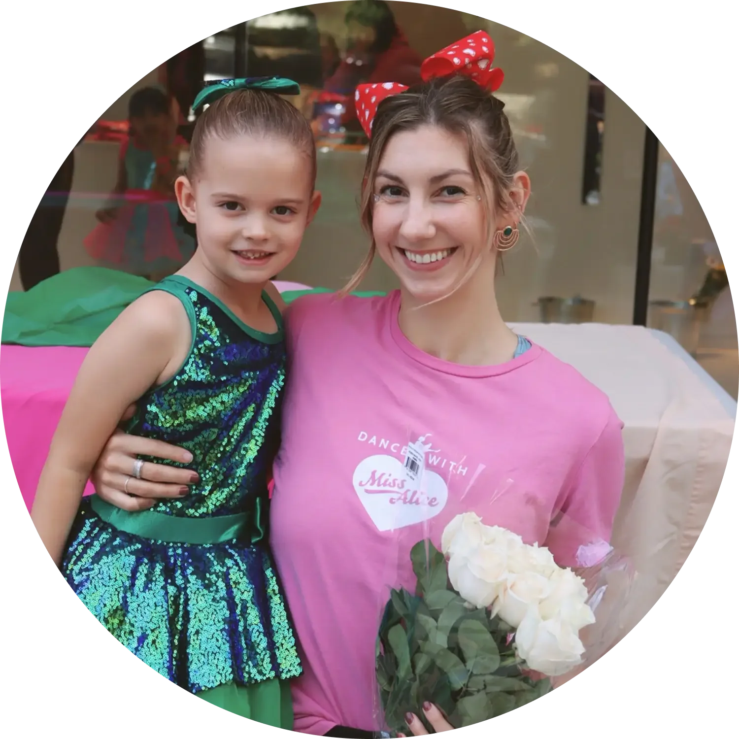 A  student with Miss Haley, one of the teachers in Dance with Miss Alice.