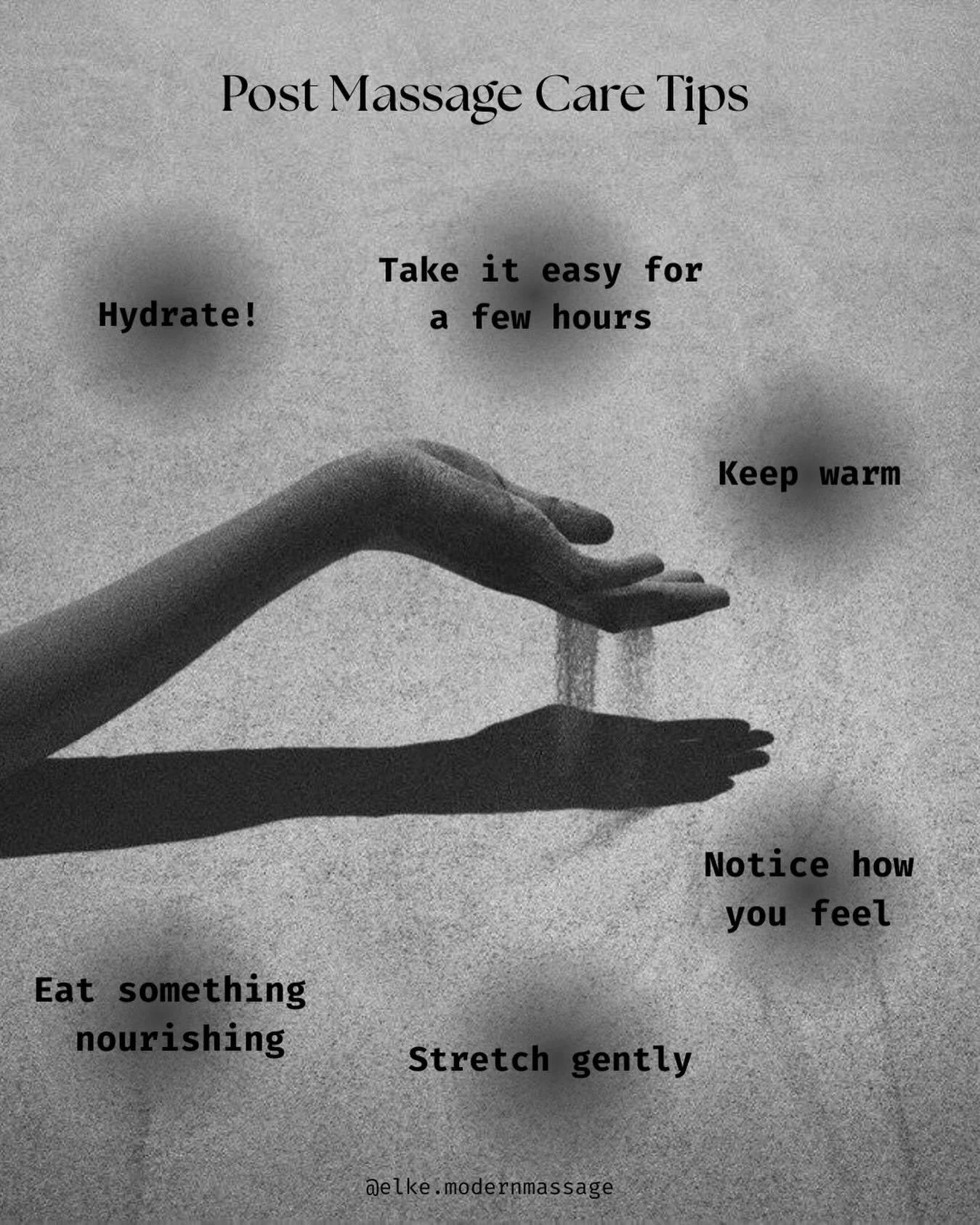 Just got a massage? Here&rsquo;s how to make that &ldquo;ahhh&rdquo; feeling last even longer 🤍✨
Save this for your post-massage glow:

1. Hydrate 💧
Massage boosts circulation + lymph flow, so drink some water to help your body flush out any leftov
