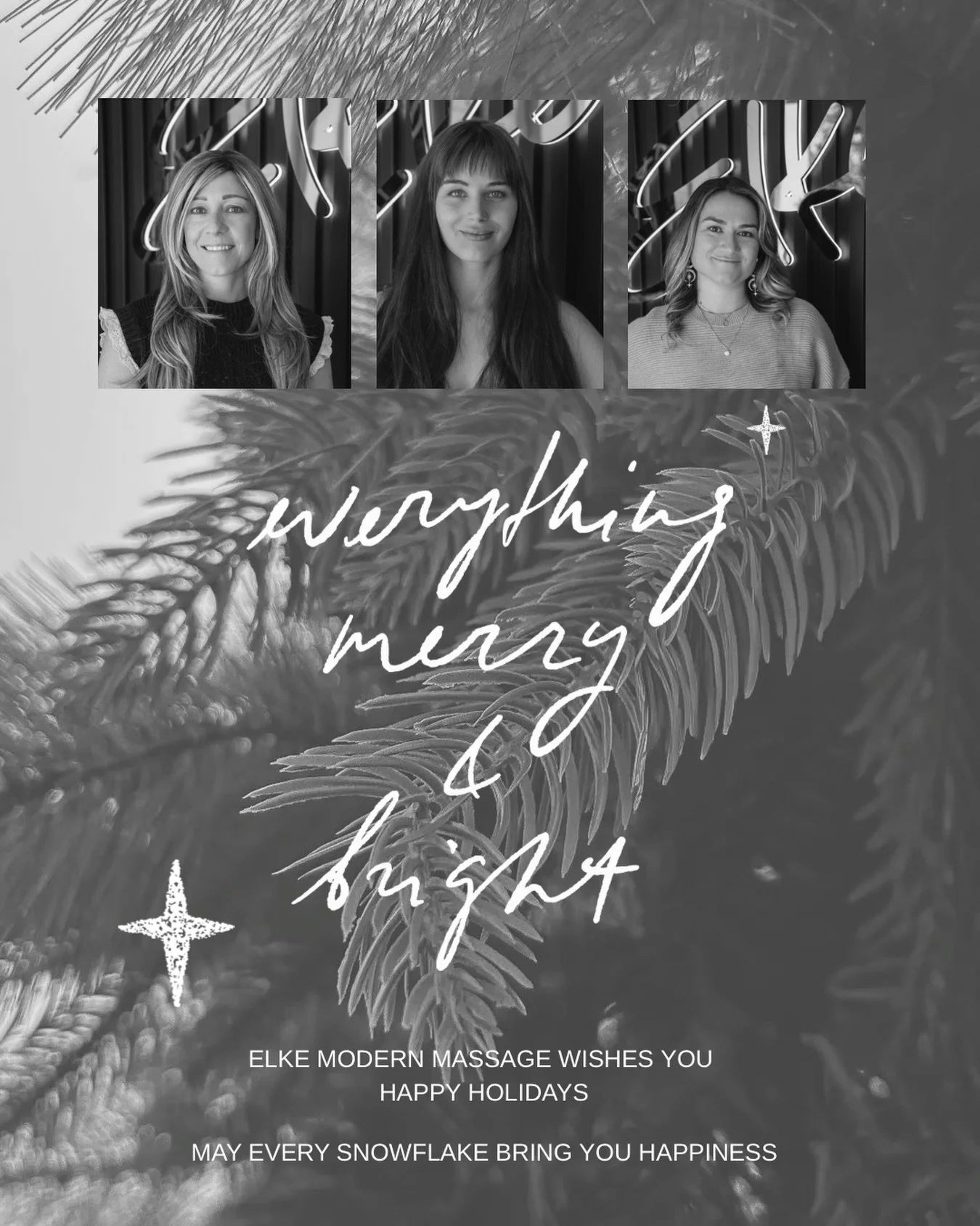 Happy Holidays from ELKE 💫

We&rsquo;re so grateful for our amazing clients who trust us with their wellness, and our incredible therapists whose hands and hearts make it all possible. Thank you for a wonderful year, we can&rsquo;t wait to help you 