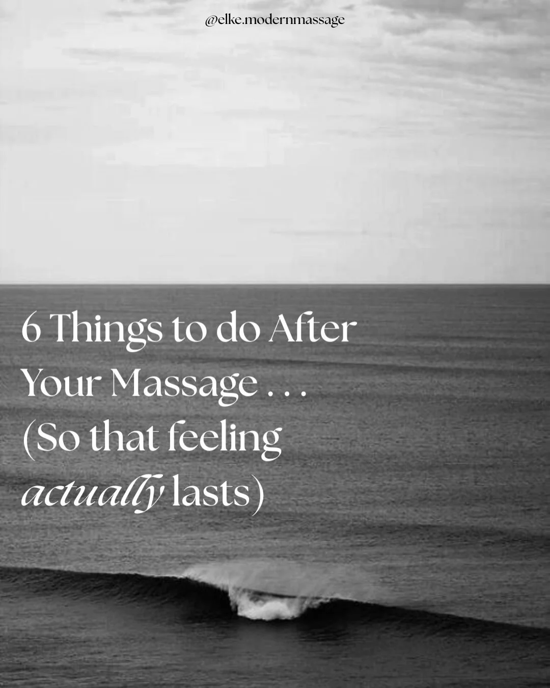Most people think the benefits of a massage end when the appointment does&hellip; but what you do after matters just as much! ✨

Massage works by increasing circulation, releasing muscle tension, and calming the nervous system. But without proper aft