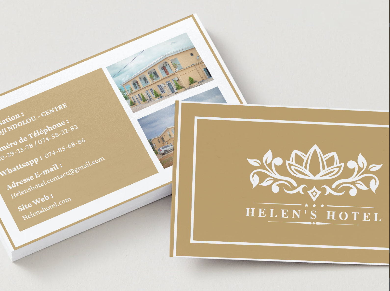 Helen's Hotel, Carte de visite réalisée pour un hotel.