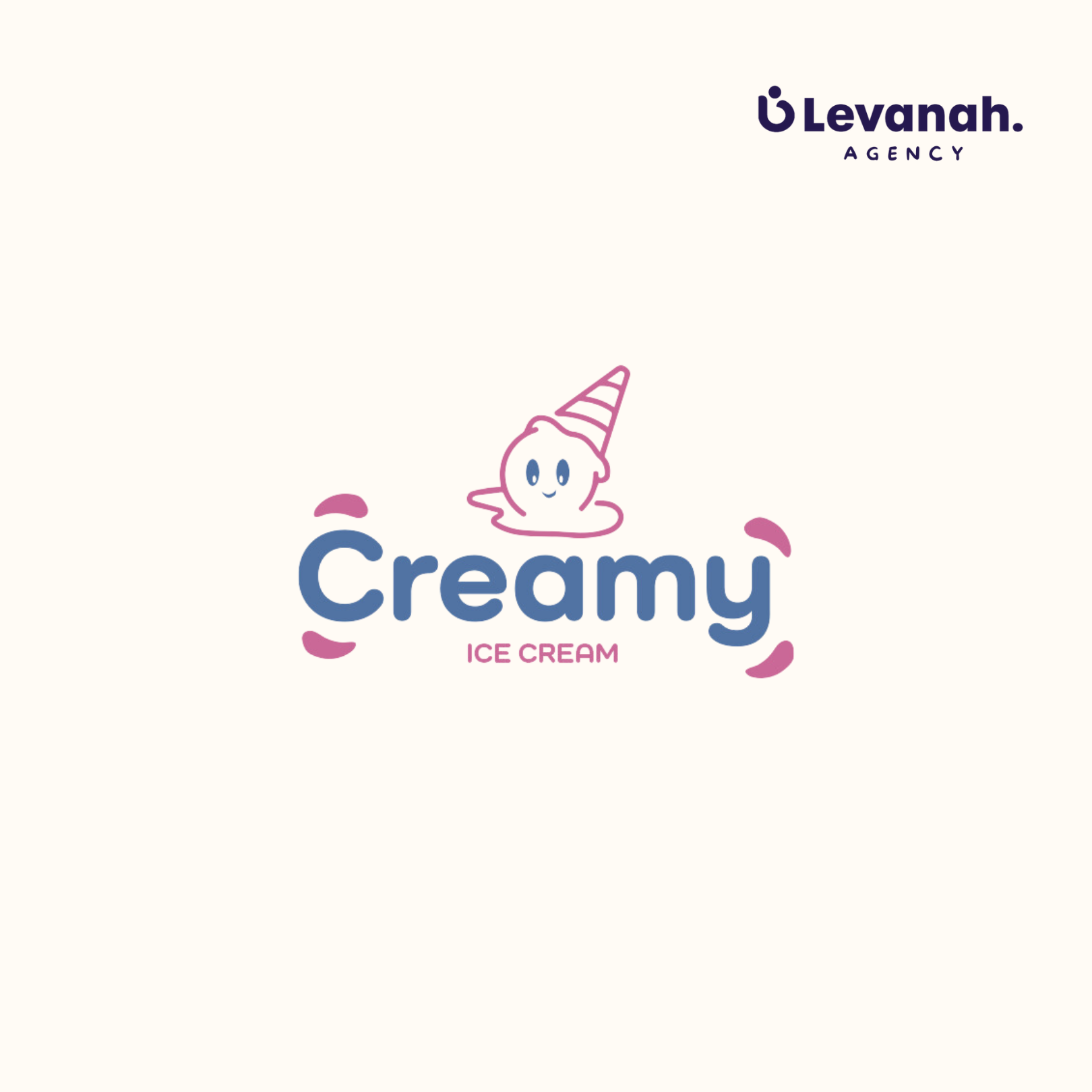 Creamy, Logo réalisé pour un glacier.