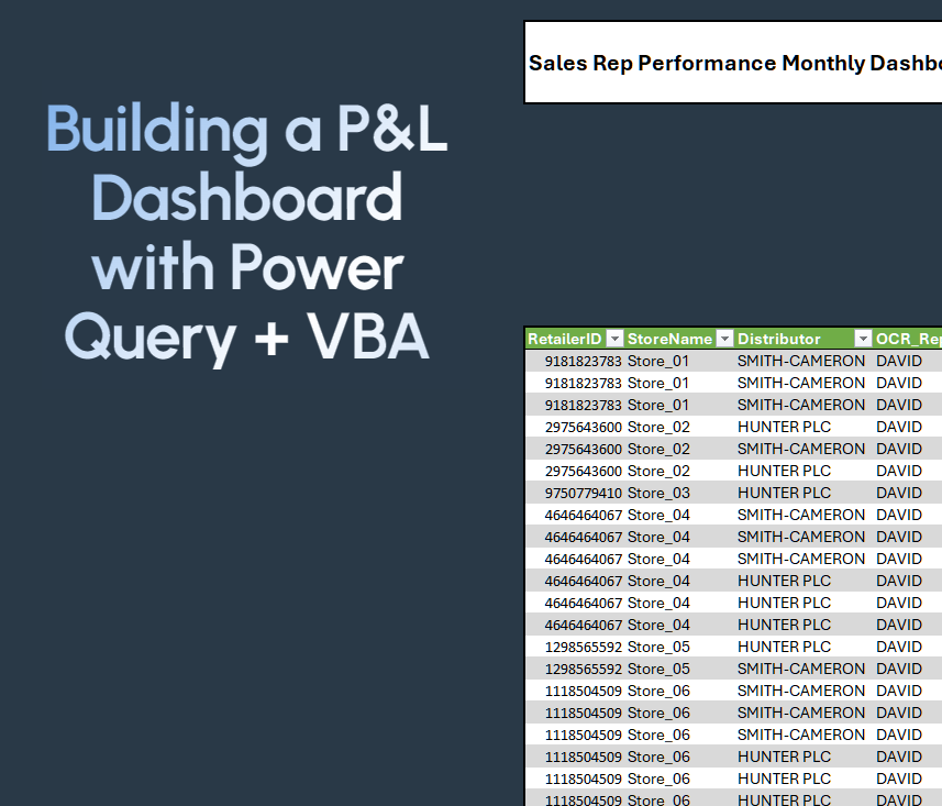 Excel P&L Dashboard with Power Query + VBA