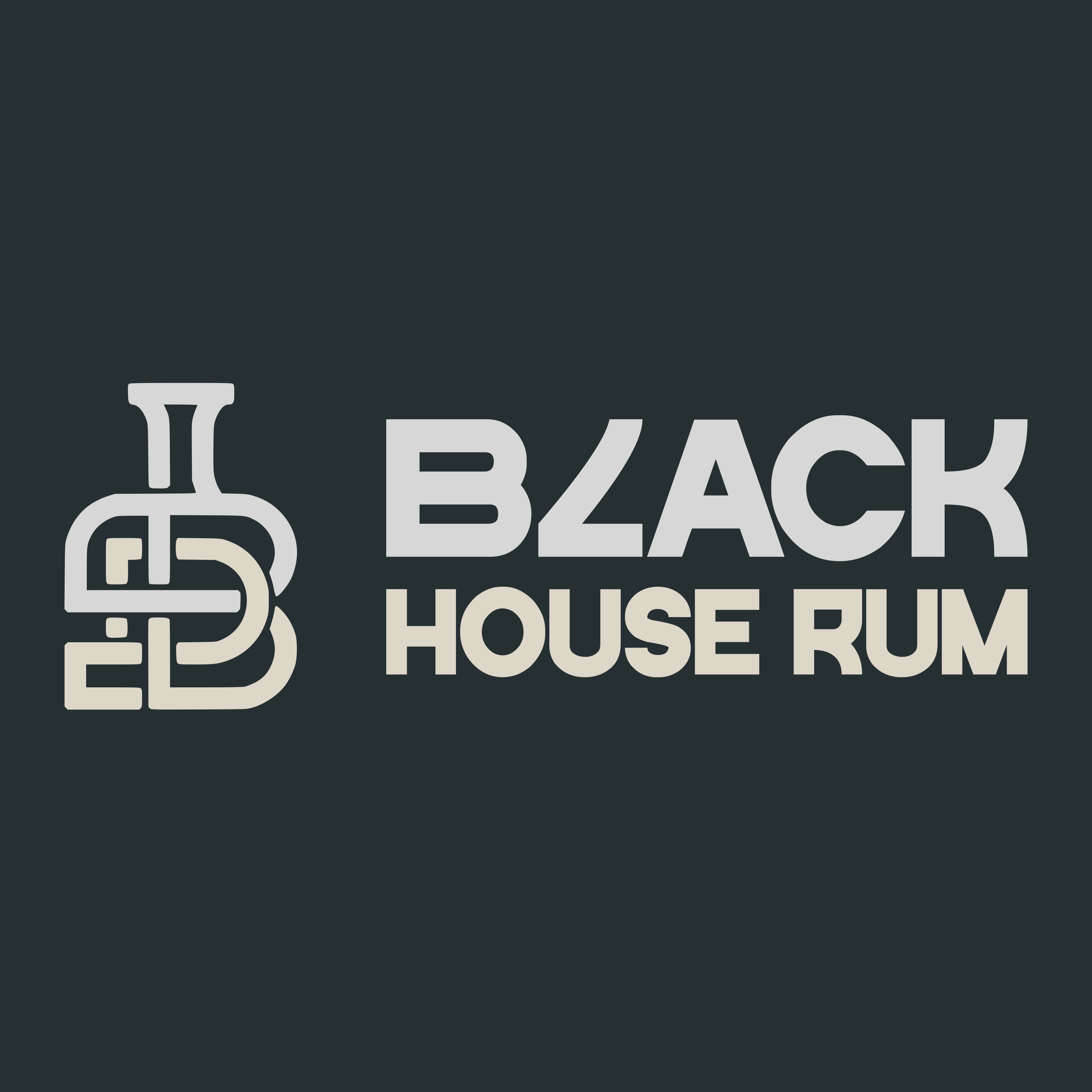 Logo for Black House Rum with a stylized bottle and glass icon.