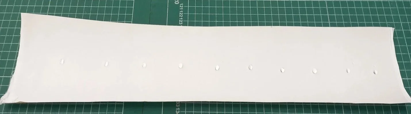 Water droplet test showing FreyZein® membrane water repellency