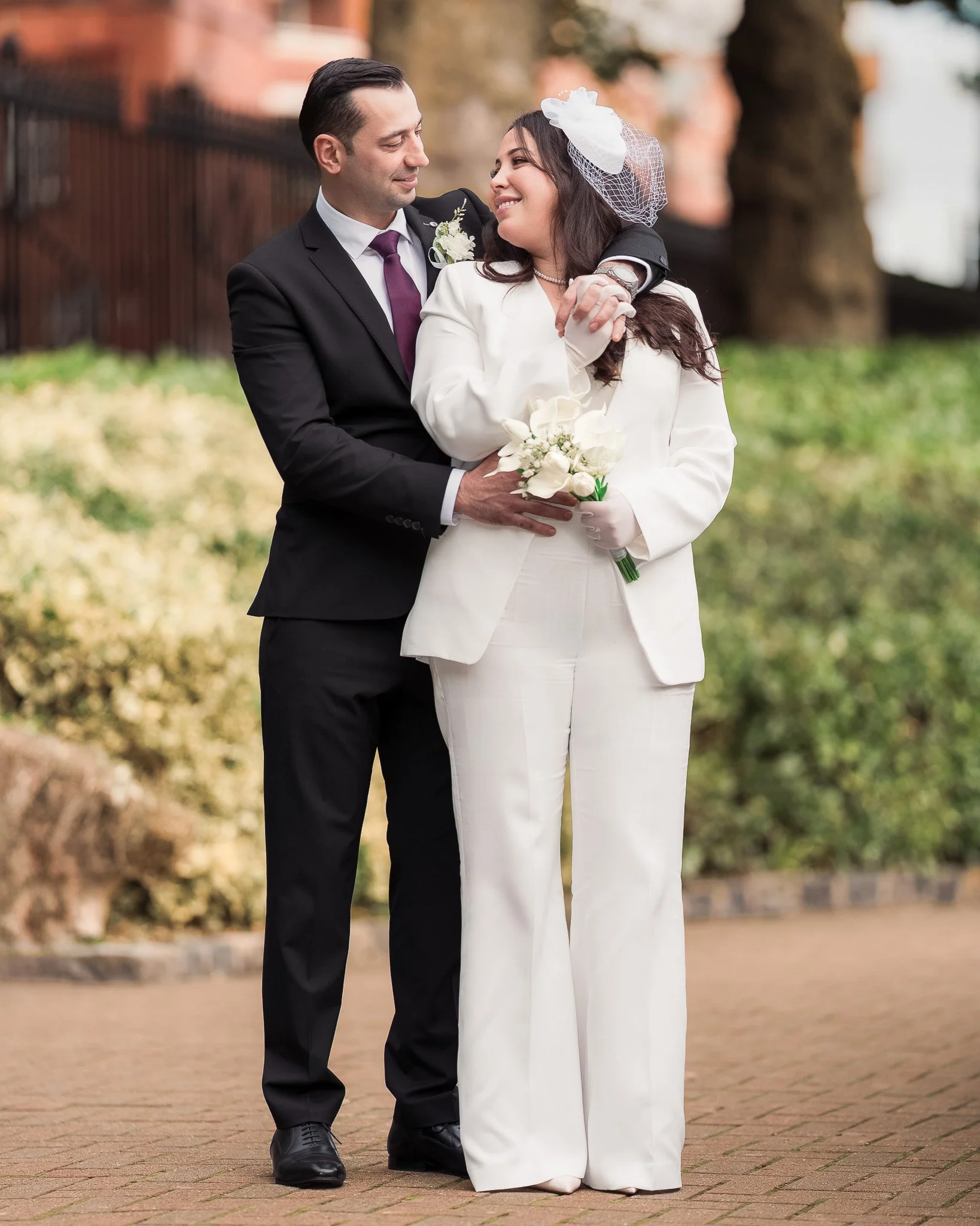 Elegant wedding portrait with minimal tones and timeless emotion in Dublin.