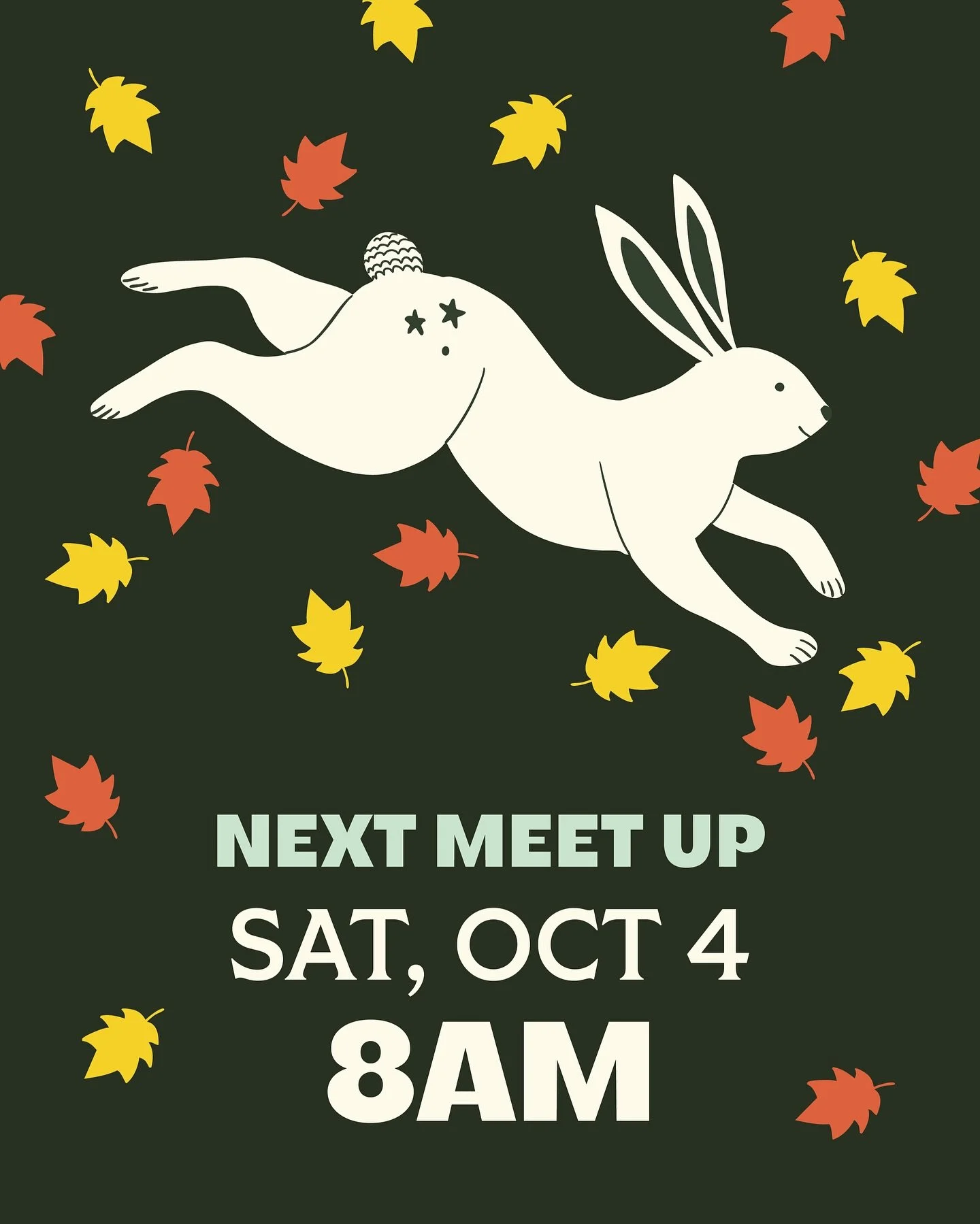 October running means colorful foliage along the trail, and crisp leaves crunching under your sneakers. Come just us this Saturday for some perfect Autumn outdoor time!