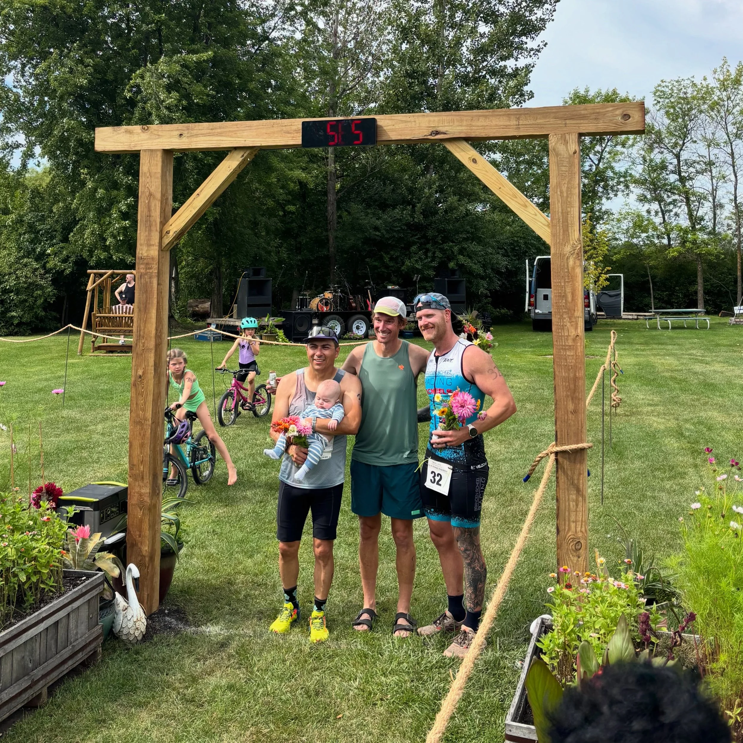 Congrats to Super Runner, @fpbales for coming in third for the men at the Grit and Gravel Triathlon at @swanlake.camp this morning! His first Tri and he crushed it! 🏊 🚲 🏃