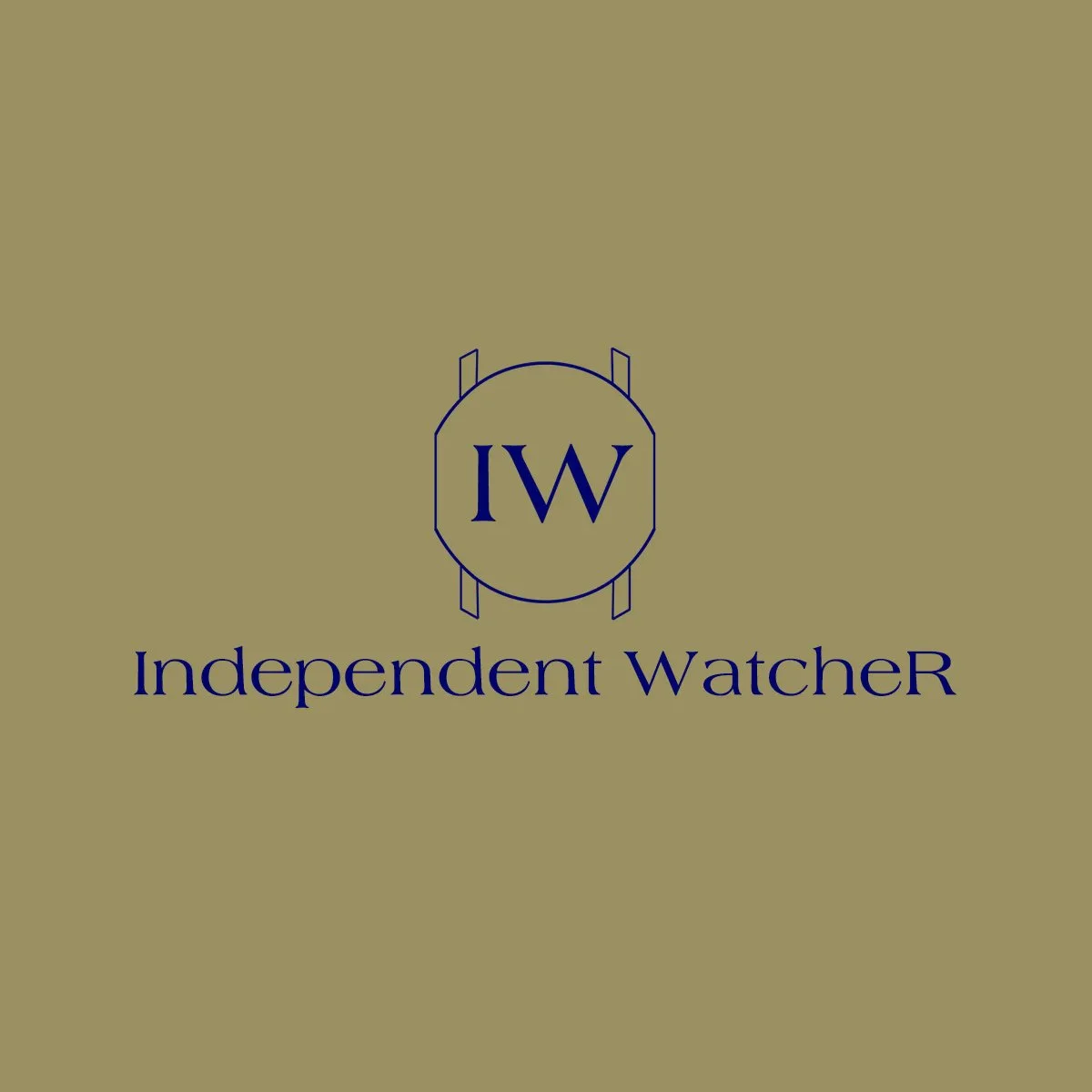 Logo for Independent WatchER, featuring a watch outline with the initials IW inside, on a gold background.